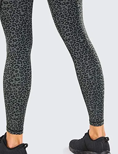 CRZ YOGA Women's Naked Feeling Workout Leggings 25 Inches - 7/8 High Waist Yoga Tight Pants Leopard Printed