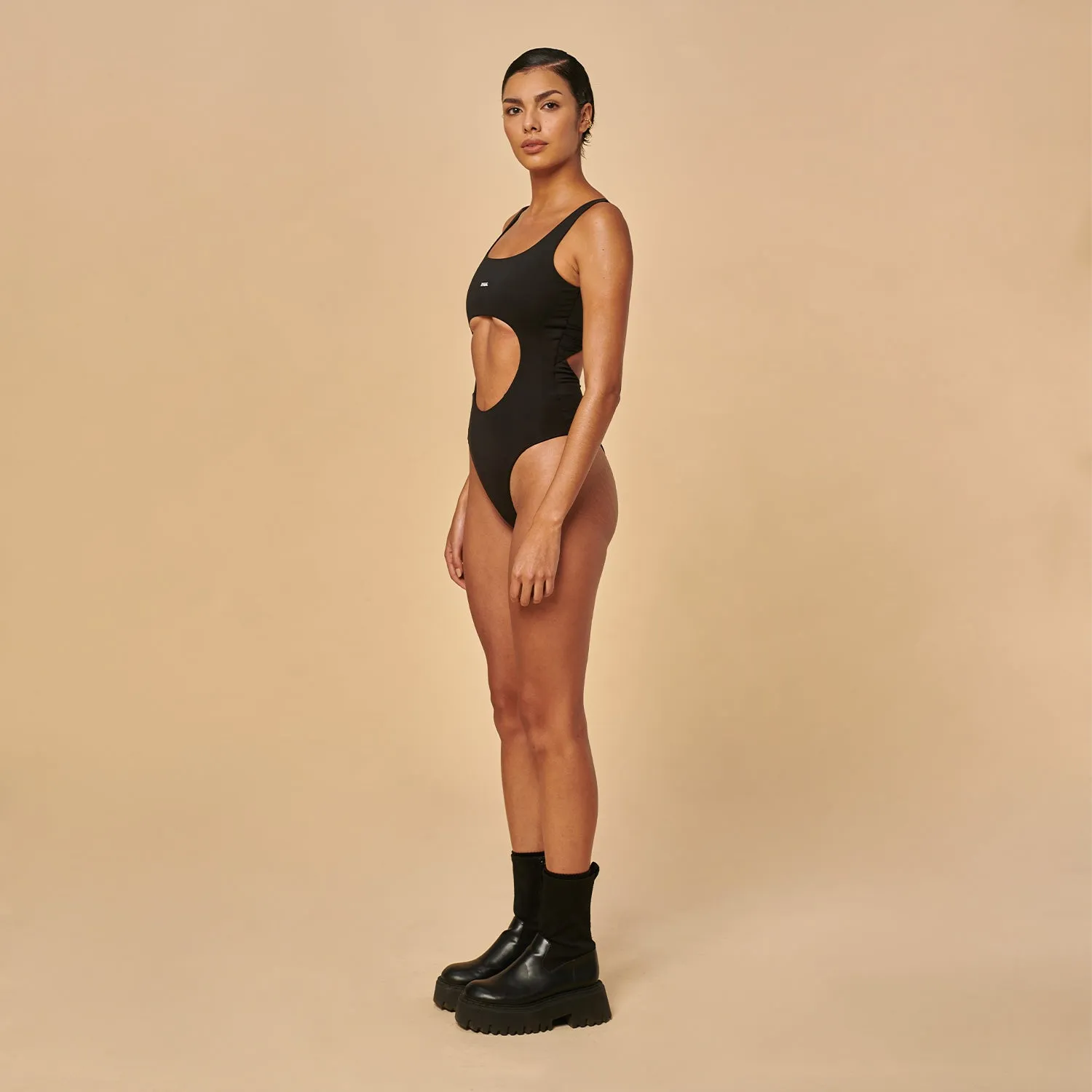 Cut-Out Bodysuit - Black