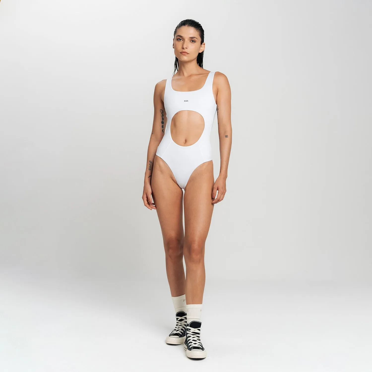 Cut-Out Bodysuit - White