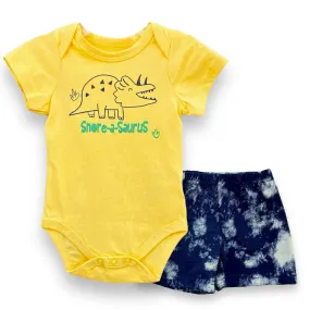 Cute Koala 2 Pc Bodysuit And Shorts Set - Snore A Saurus