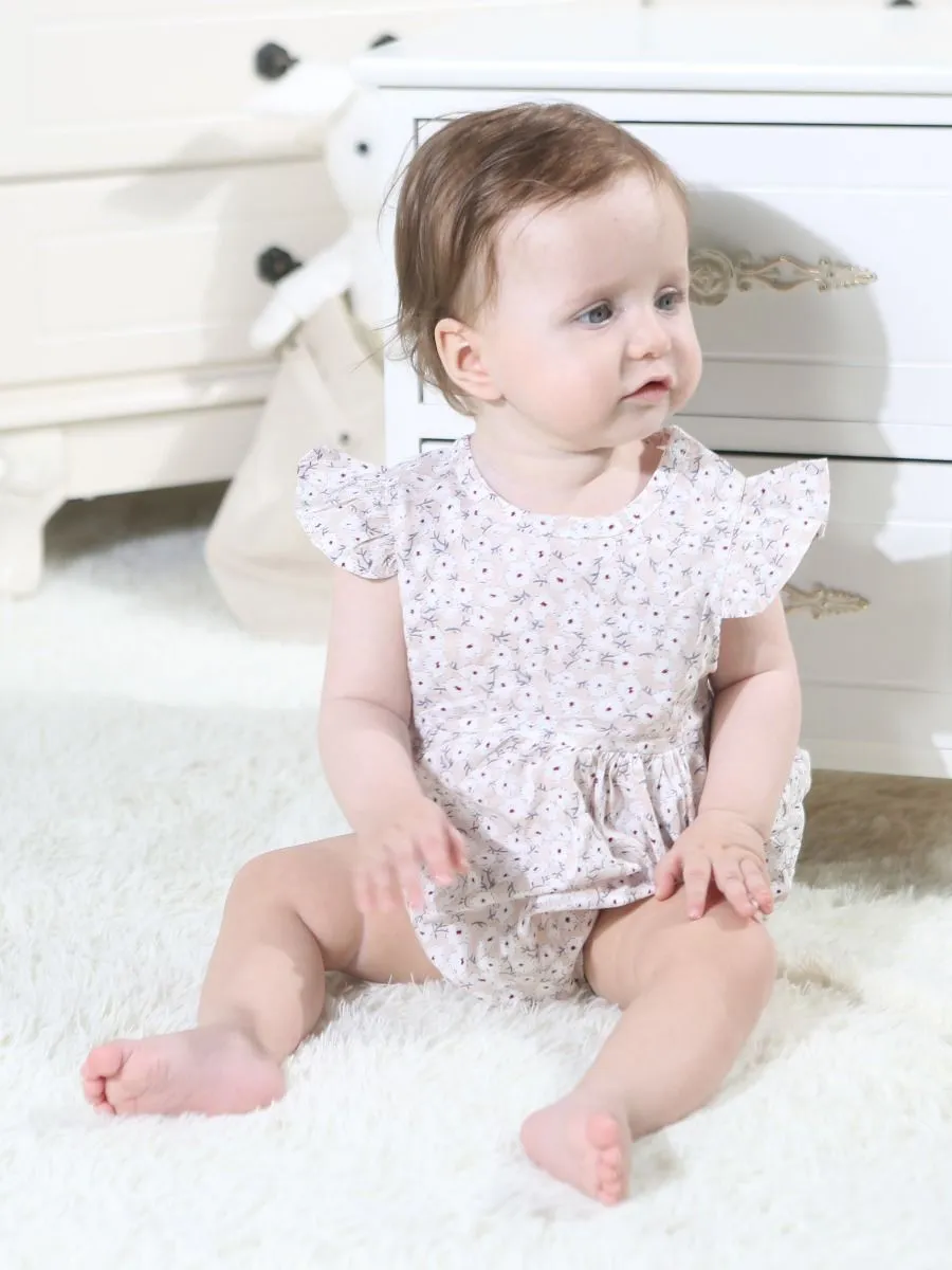 Cute Short Butterfly Sleeve Infant Summer Romper