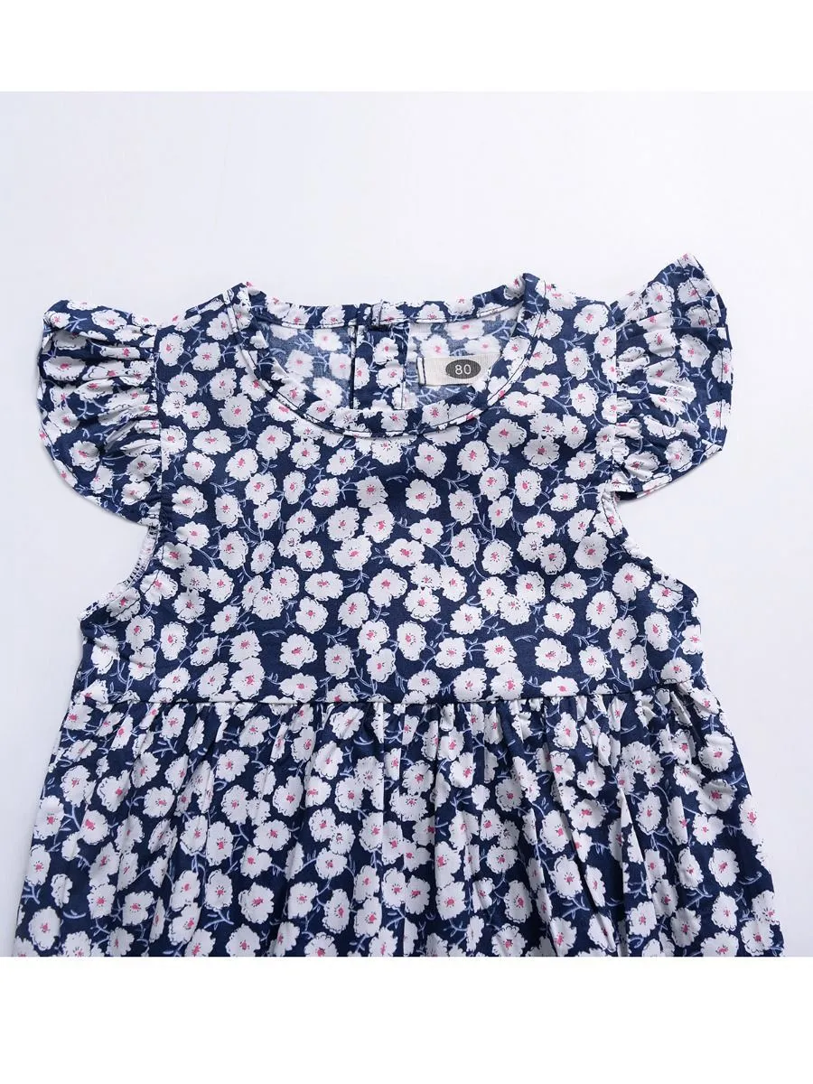 Cute Short Butterfly Sleeve Infant Summer Romper