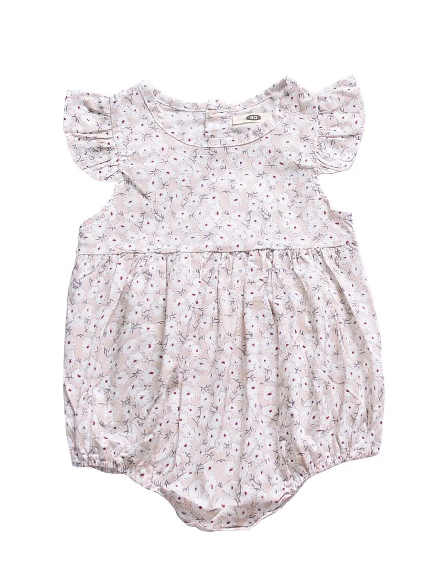 Cute Short Butterfly Sleeve Infant Summer Romper