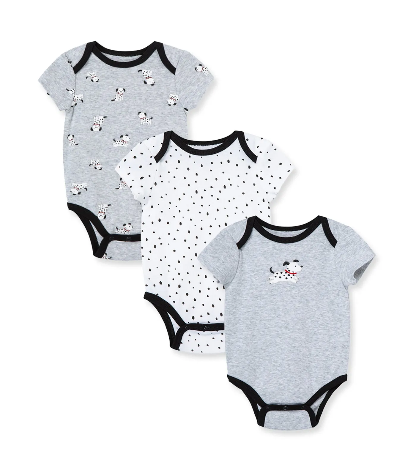 Dalmation 3-pack Bodysuit Grey Heather Multi