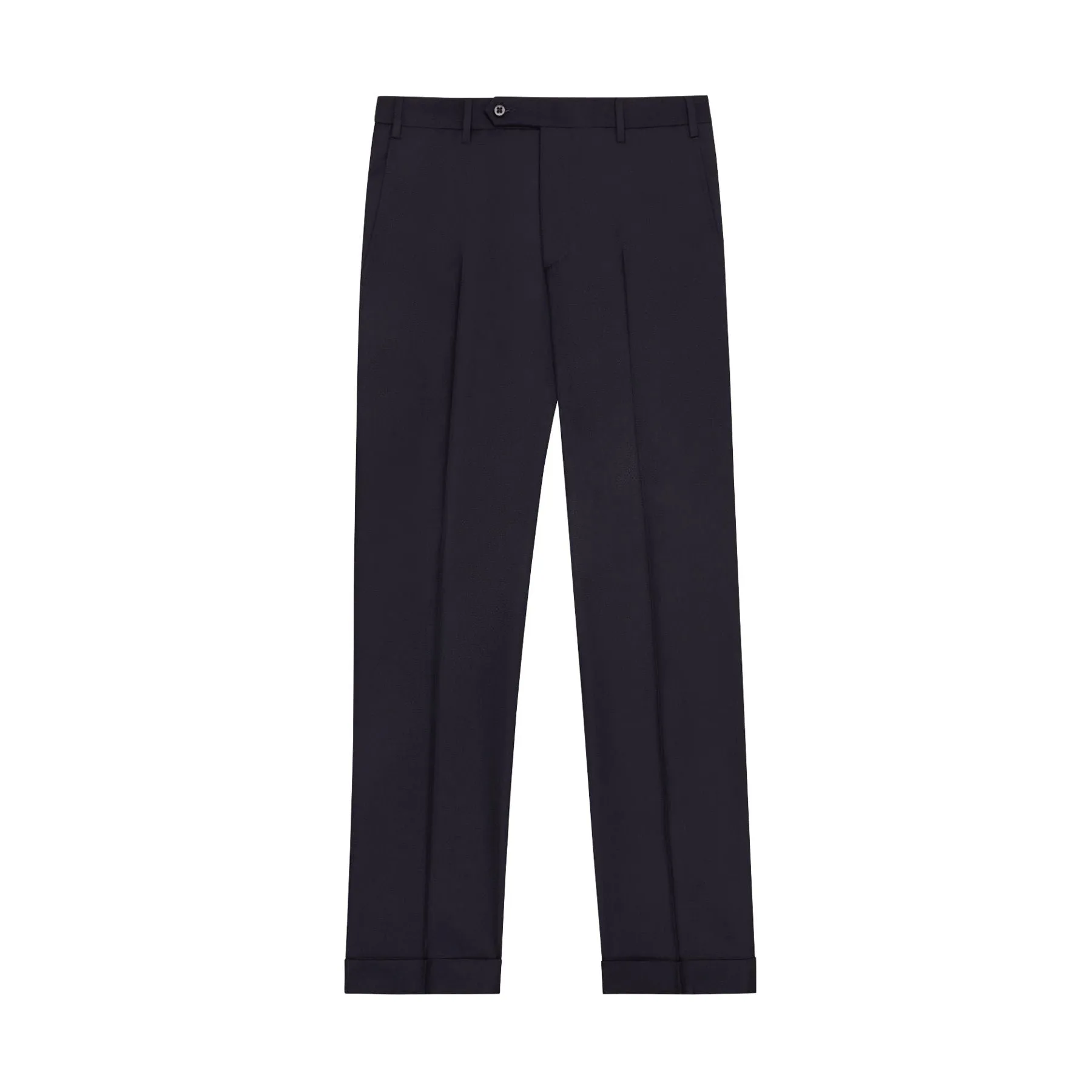 Devon Flat Front Stretch Wool Trouser in Midnight (Modern Full Fit) by Zanella