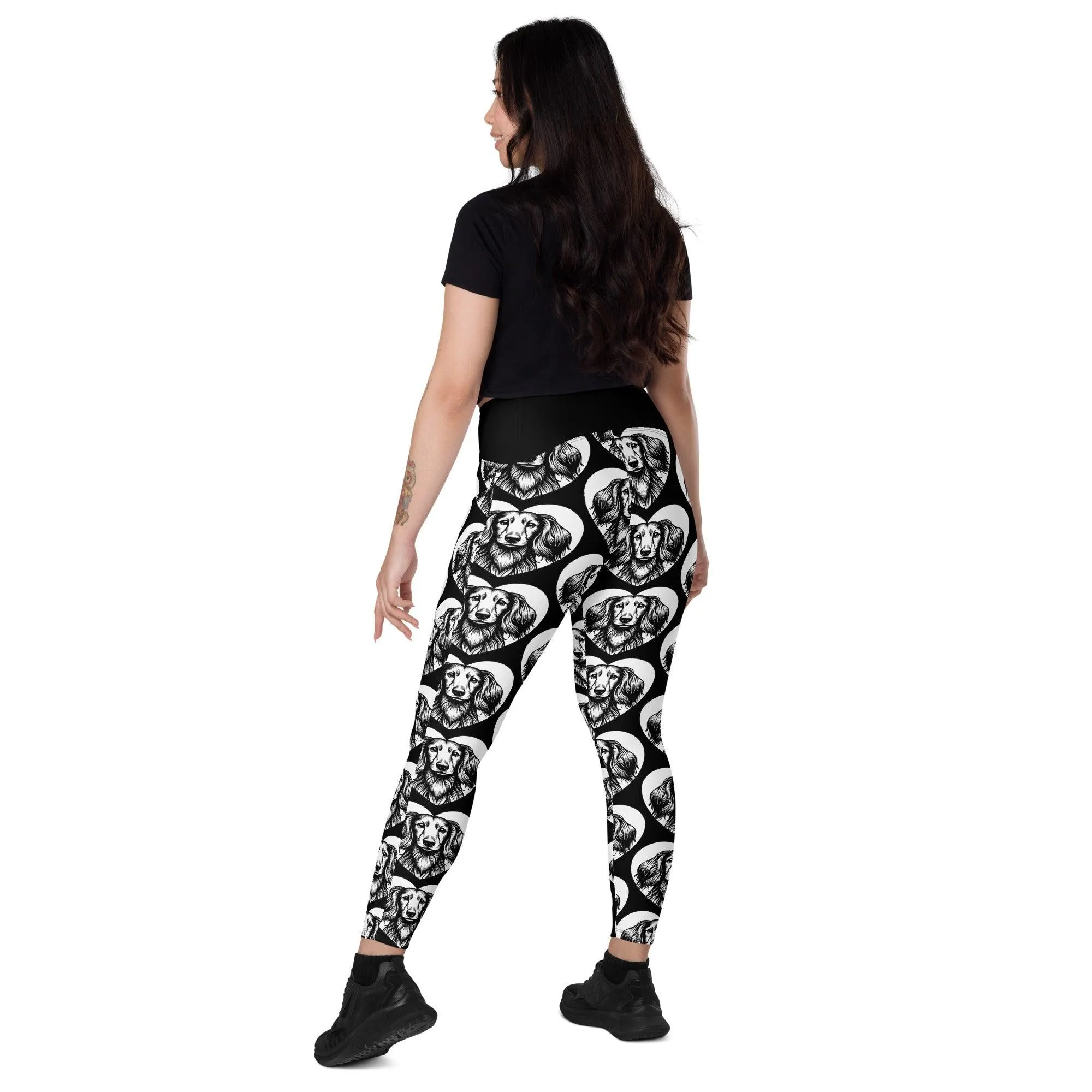 DOG BREED LEGGINGS with pockets - DACHSHUND LONG HAIRED - HERTTAHOUND