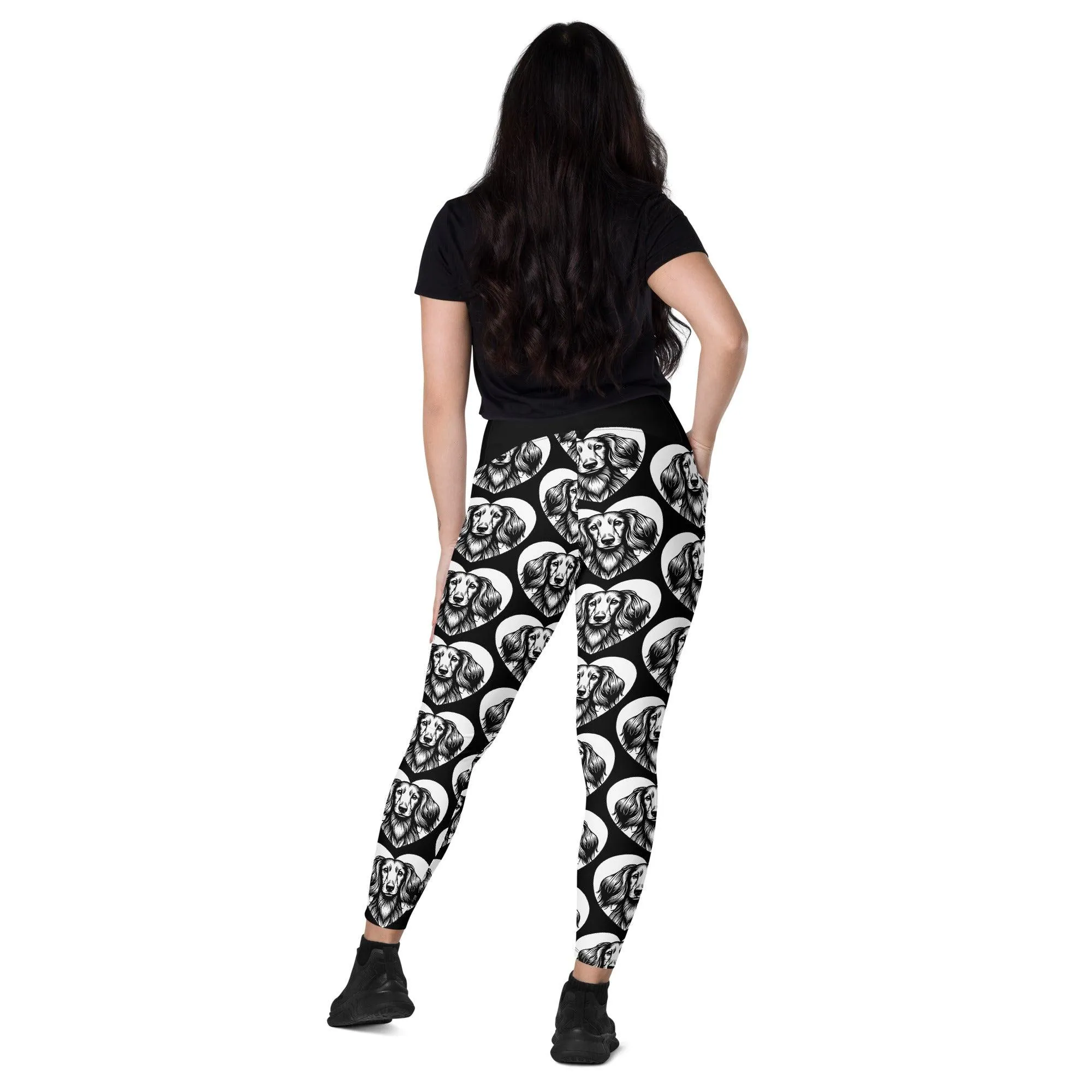 DOG BREED LEGGINGS with pockets - DACHSHUND LONG HAIRED - HERTTAHOUND