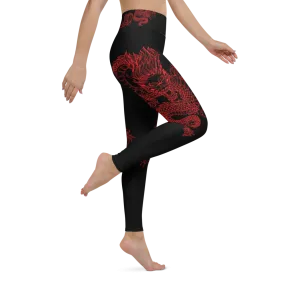 Double Dragon High Waist Womens Yoga Leggings