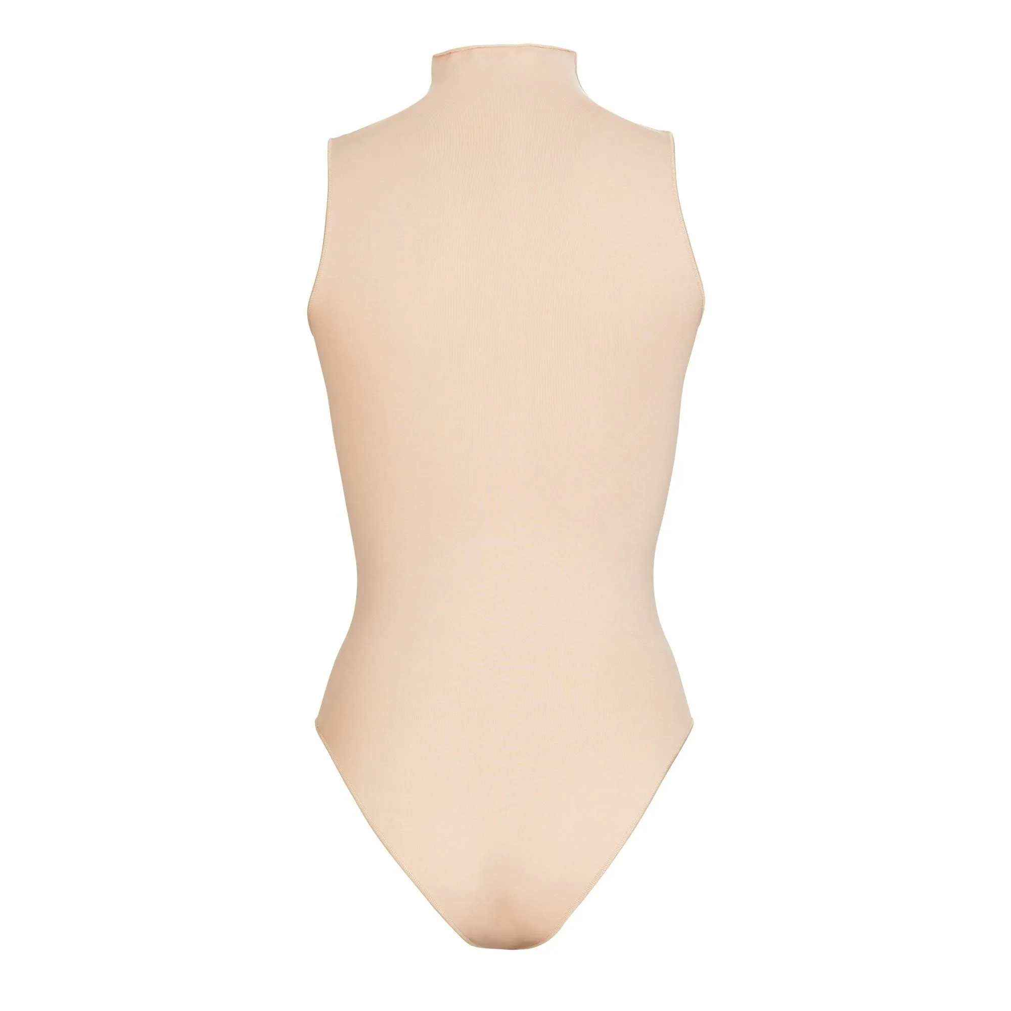 ESSENTIAL MOCK NECK SLEEVELESS BODYSUIT | SANDSTONE