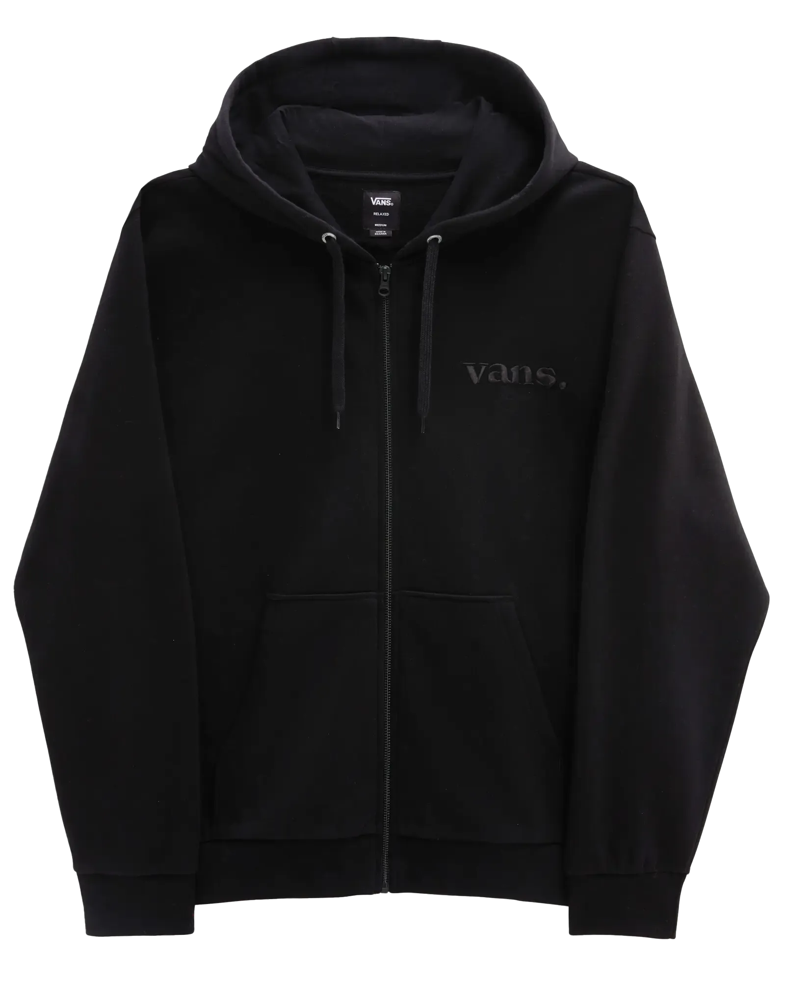 Essential Relaxed Zip Hoodie in Black