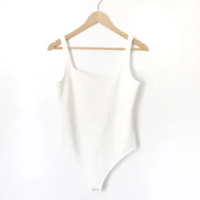 Express White Square Neck Thong Bodysuit- Size S (see notes)