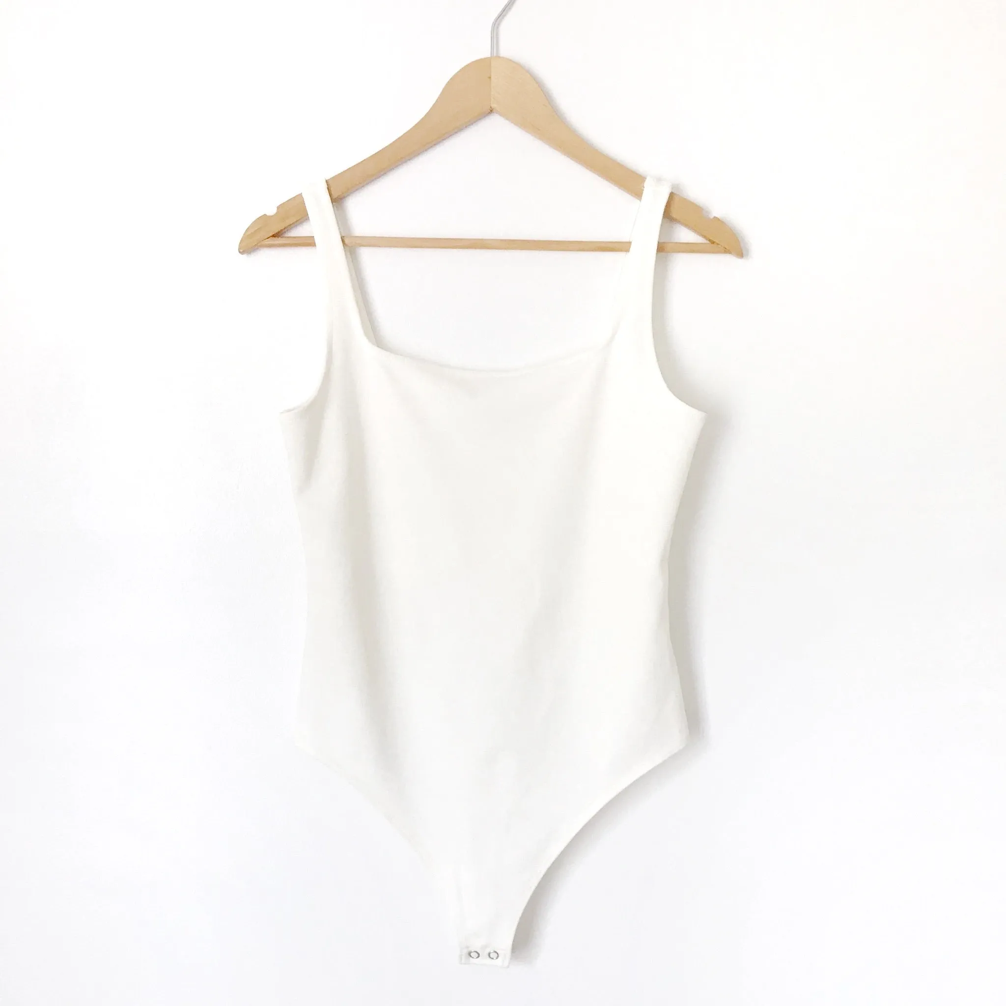 Express White Square Neck Thong Bodysuit- Size S (see notes)