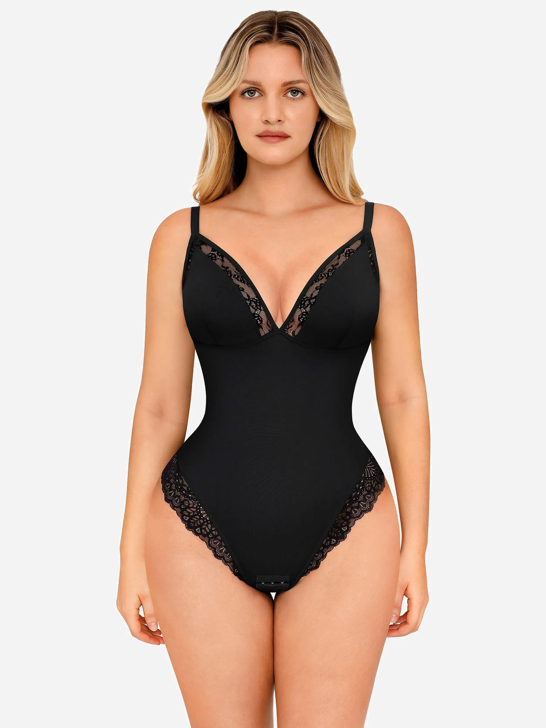 Feelingirl Deep V Neck Thong Body Shaper