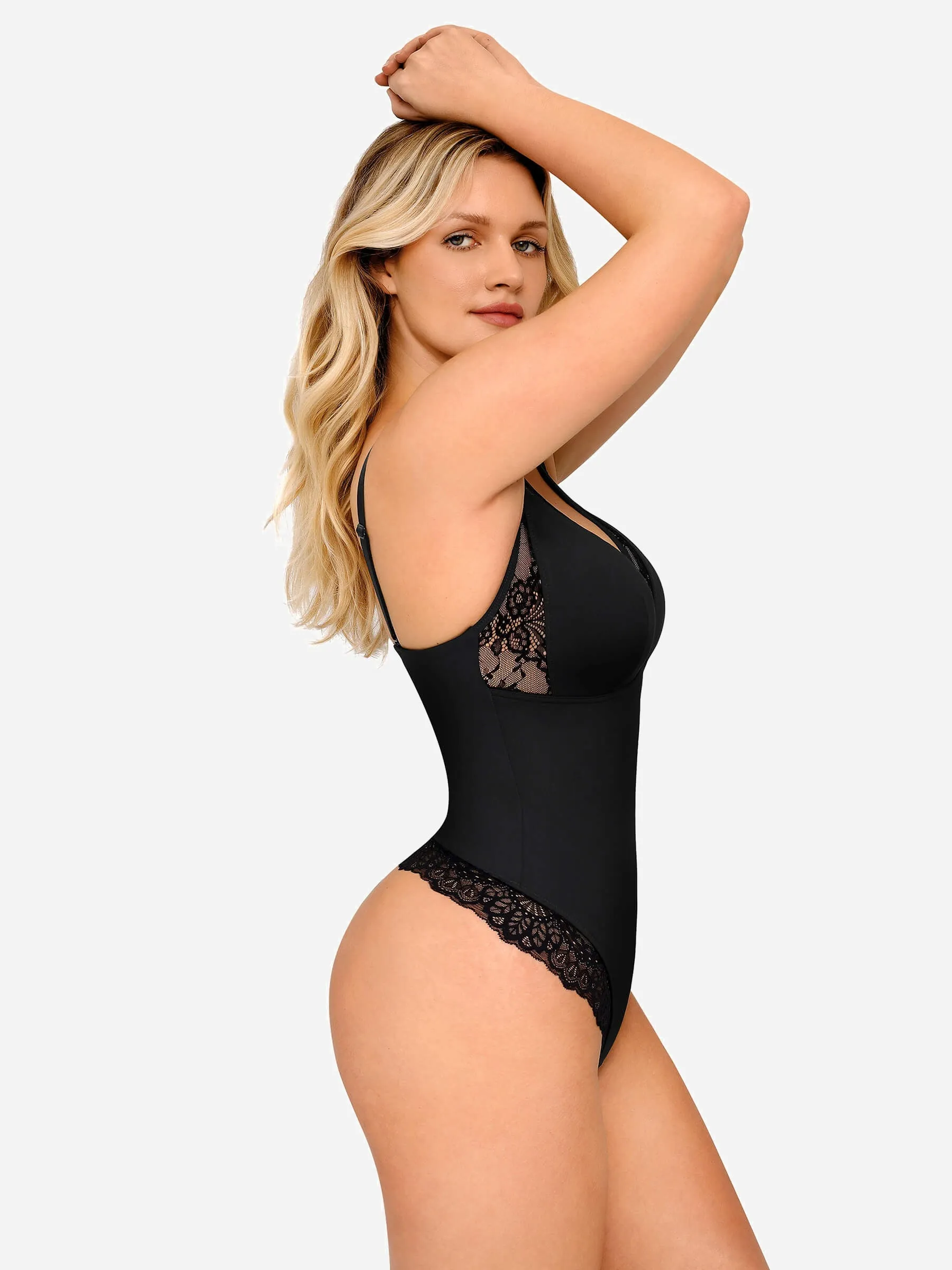 Feelingirl Deep V Neck Thong Body Shaper