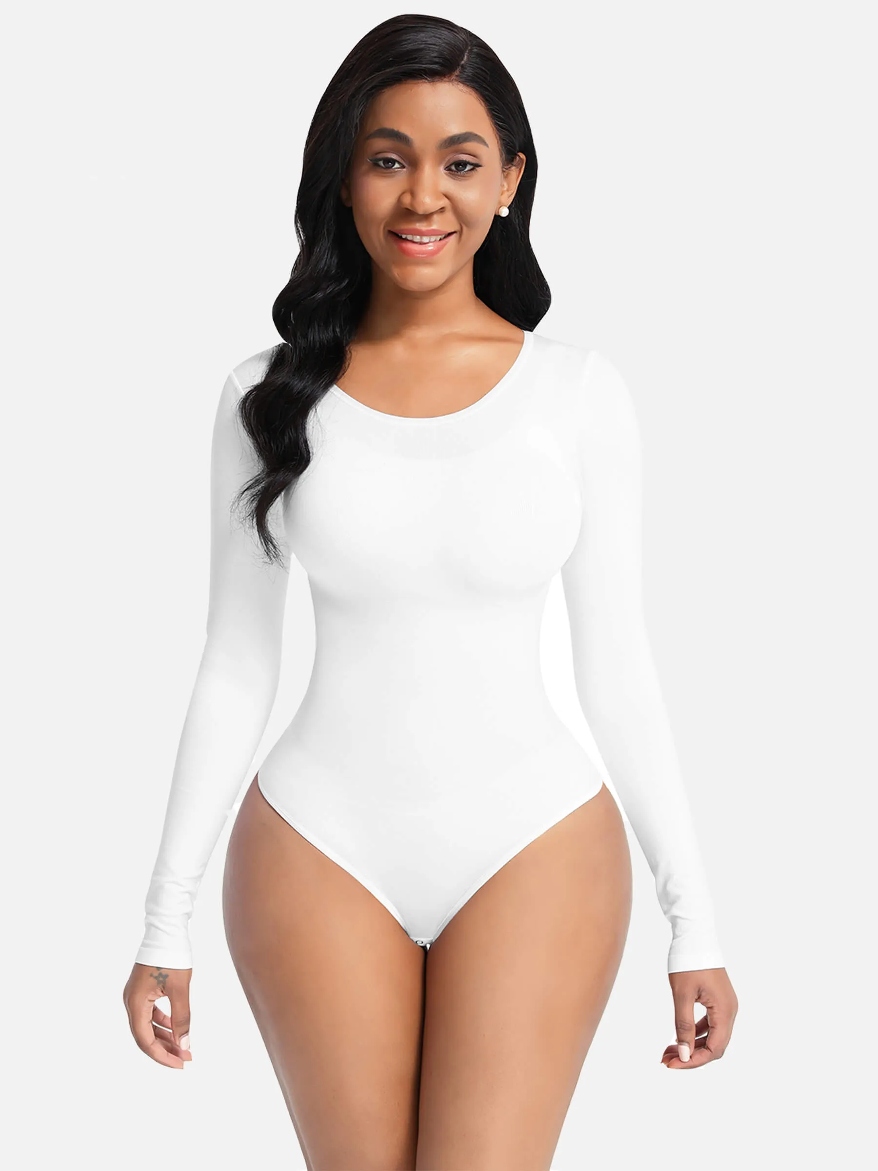 Feelingirl Long Sleeve Full Control Thong Bodysuit