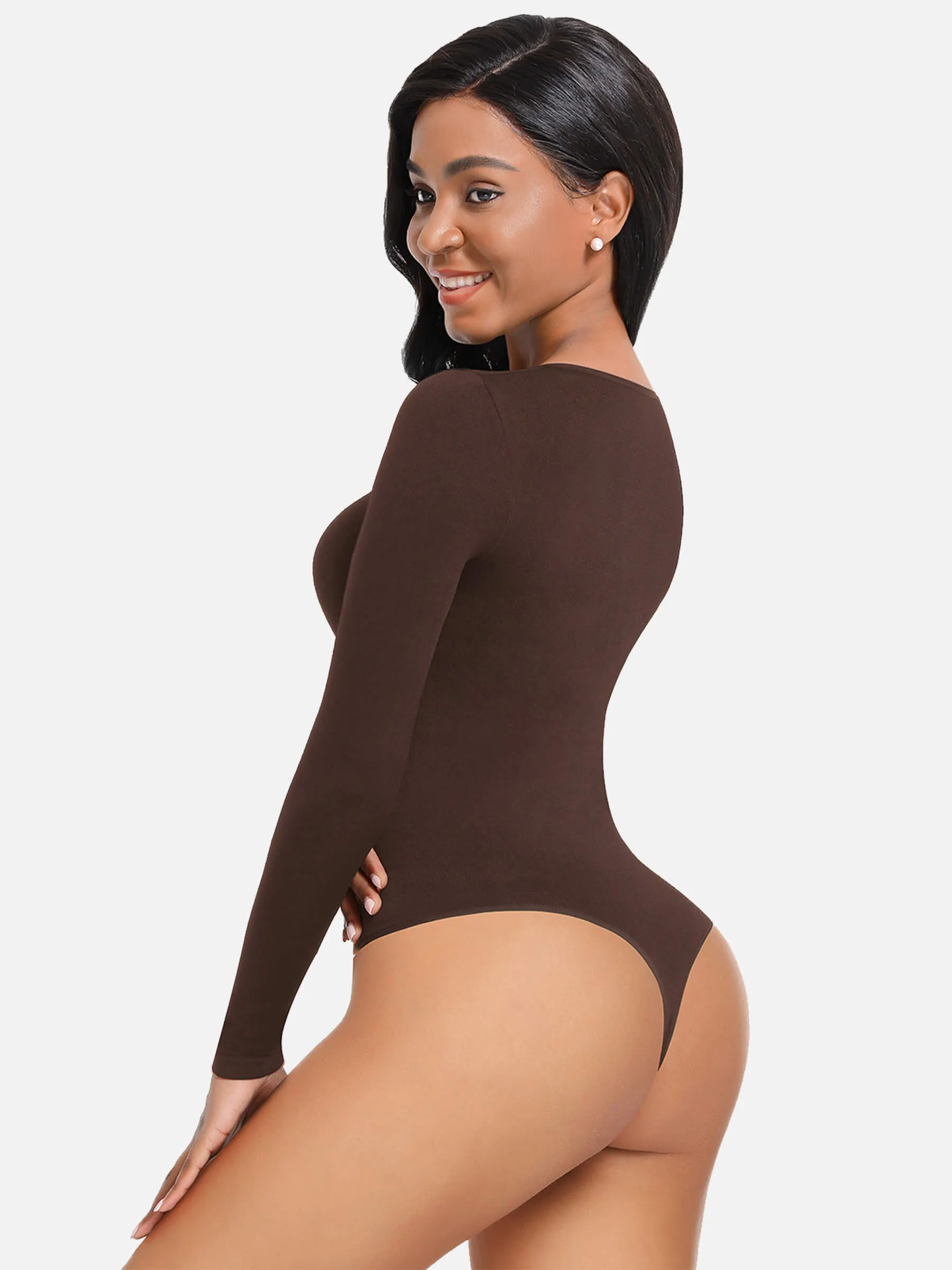 Feelingirl Long Sleeve Full Control Thong Bodysuit