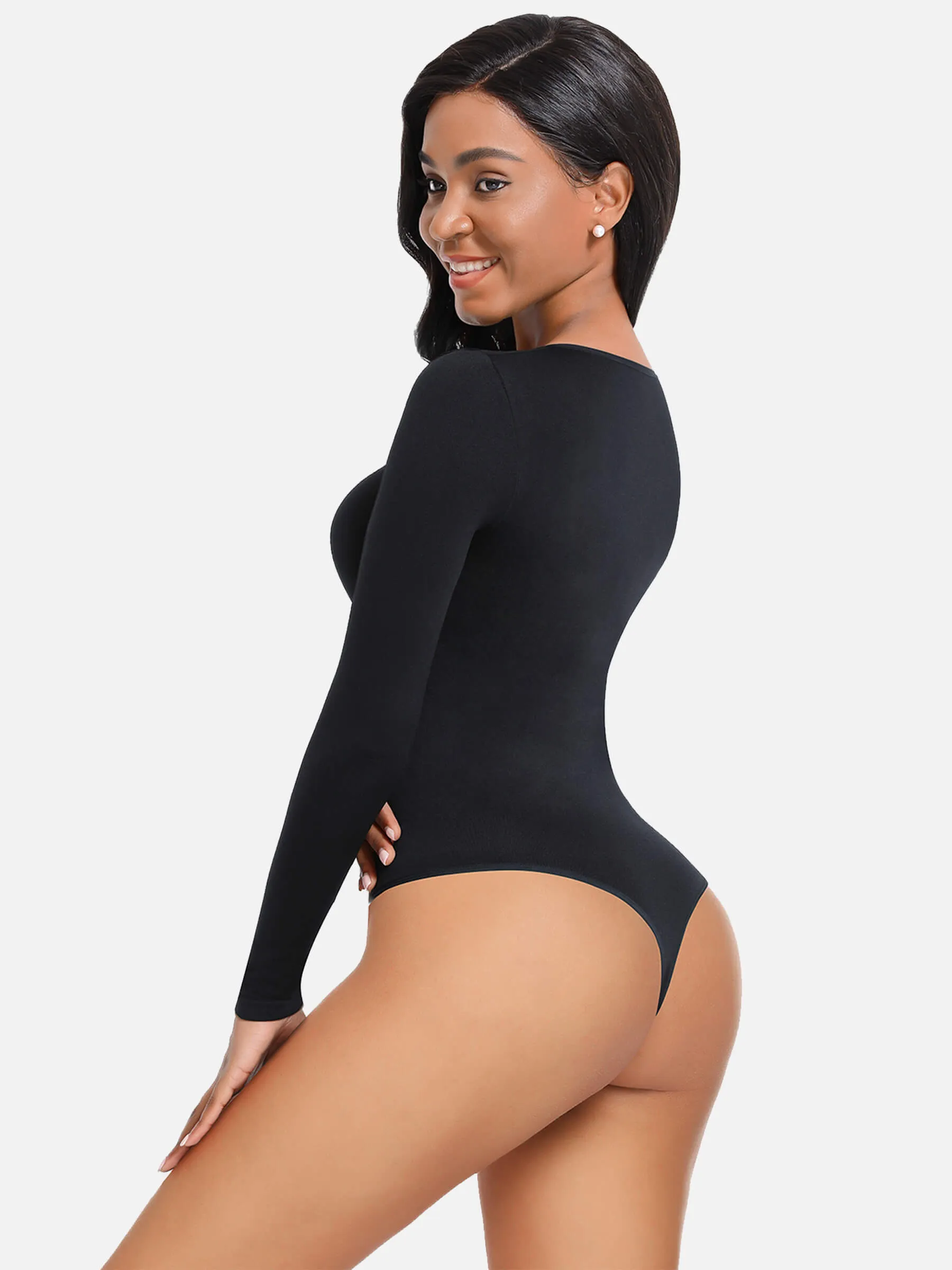 Feelingirl Long Sleeve Full Control Thong Bodysuit