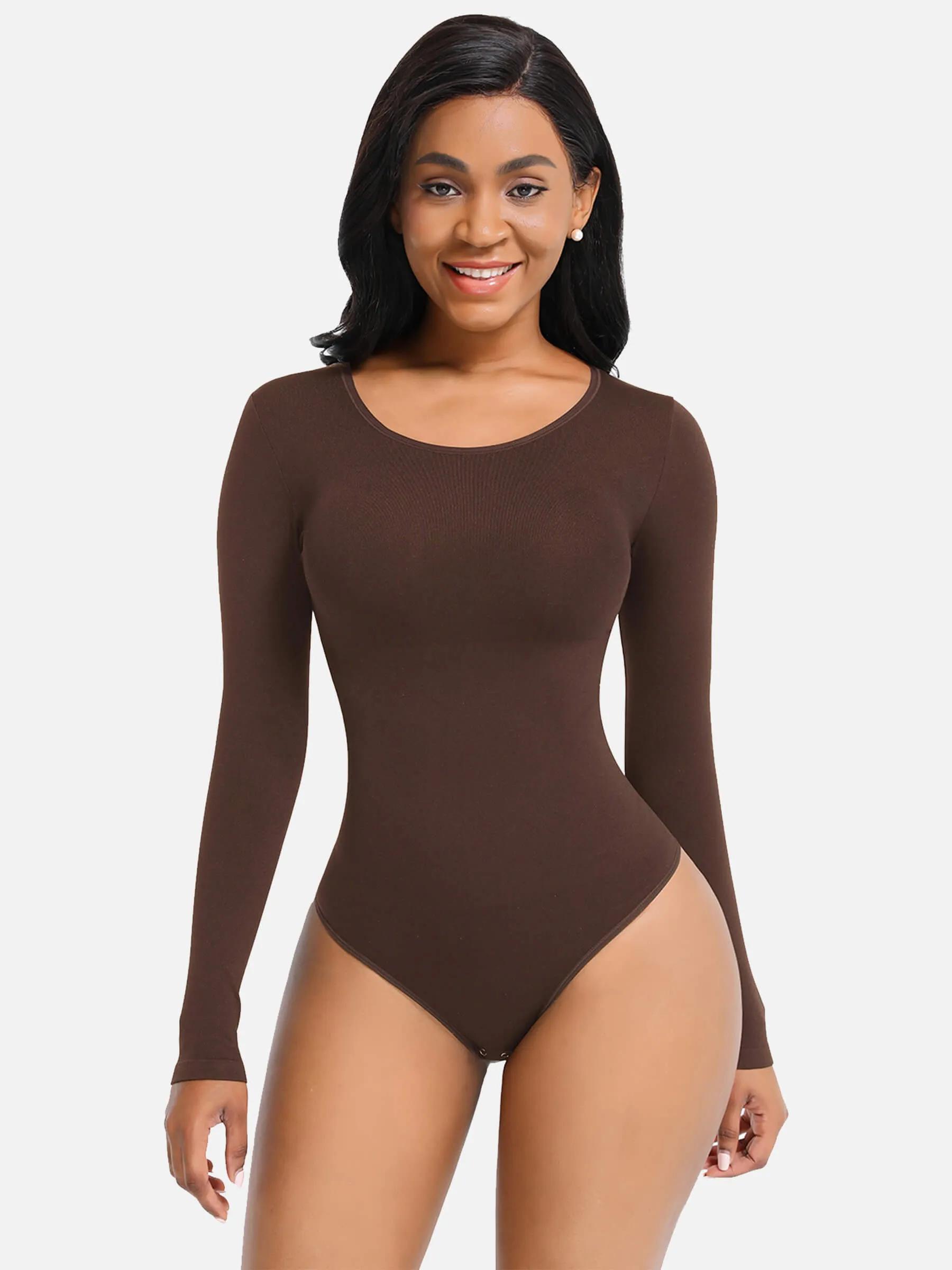 Feelingirl Long Sleeve Full Control Thong Bodysuit