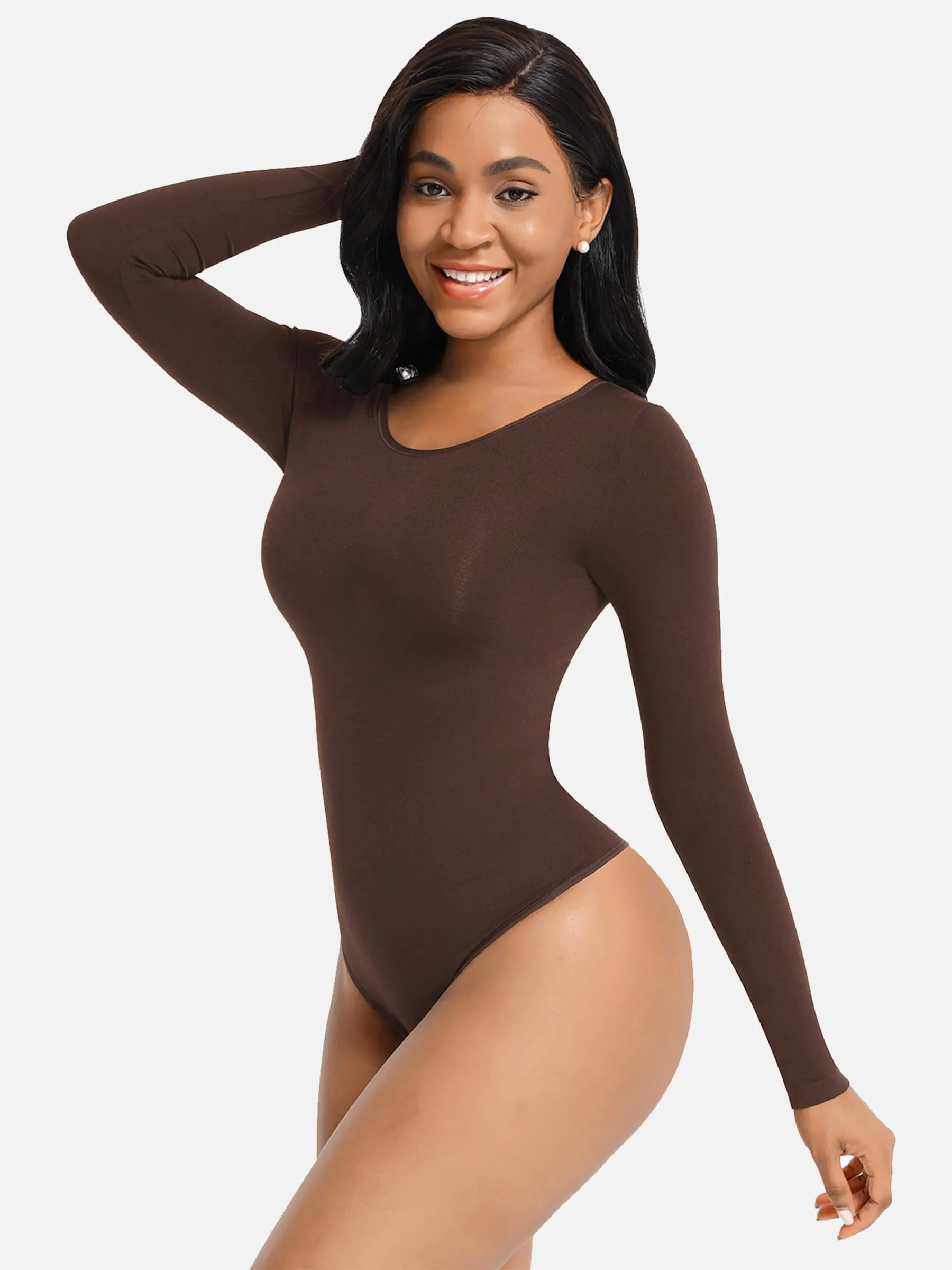 Feelingirl Long Sleeve Full Control Thong Bodysuit