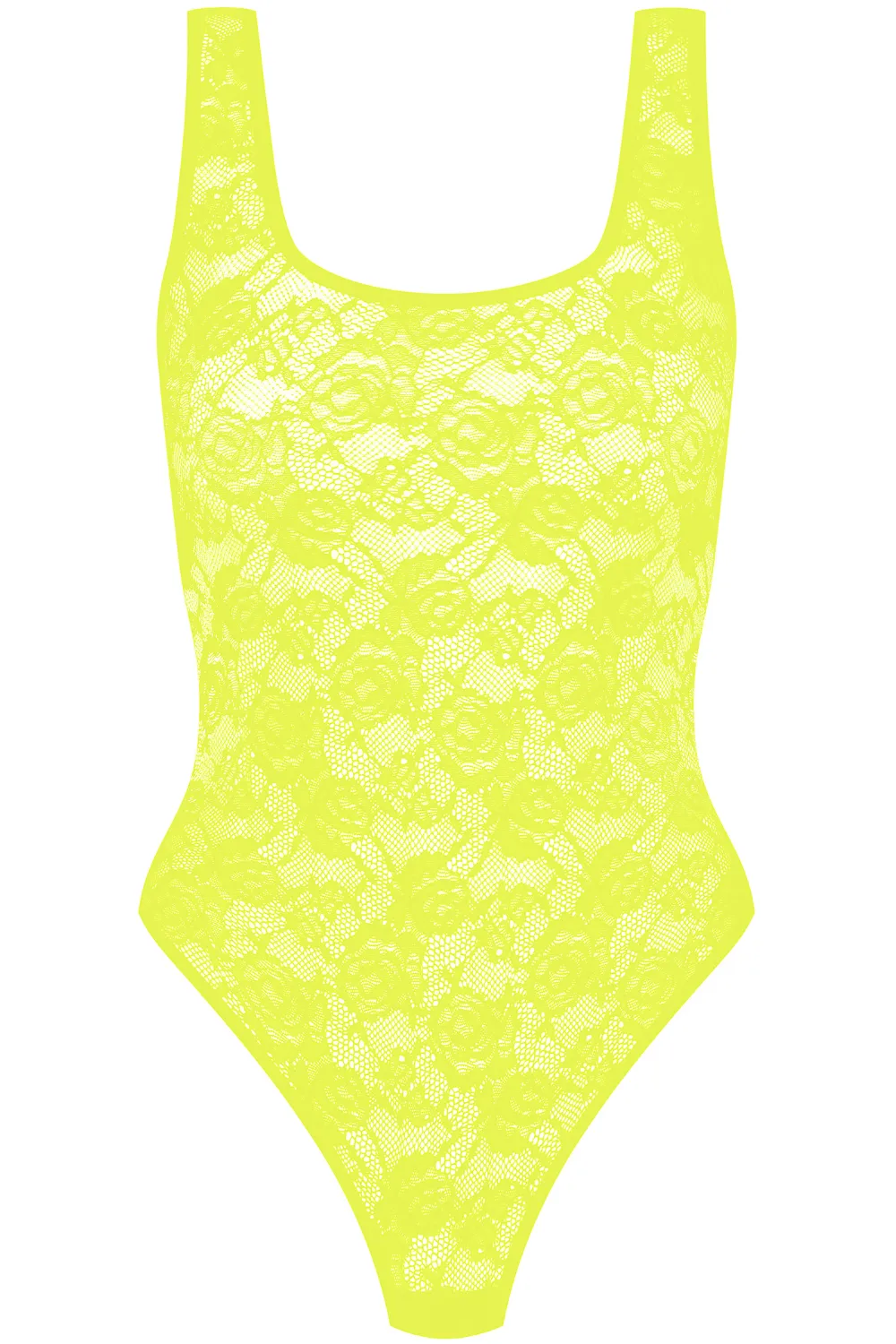 Flashback Lace Open Back Thong Body Yellow