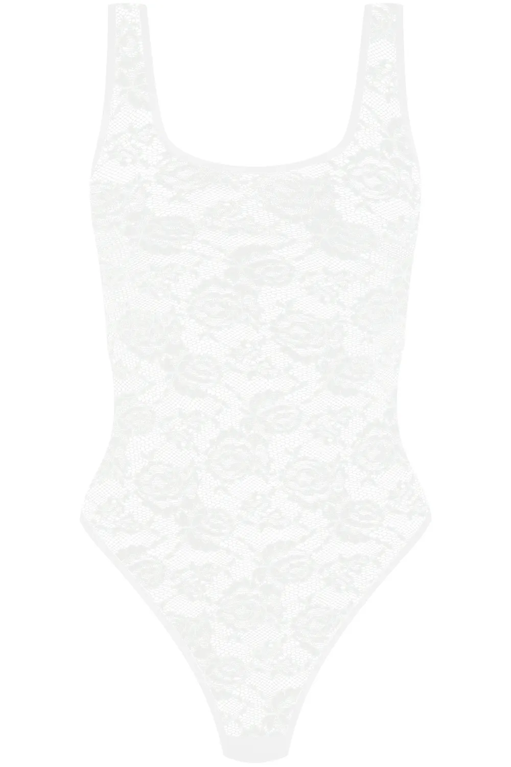 Flashback Lace Open Back Thong Bodysuit White