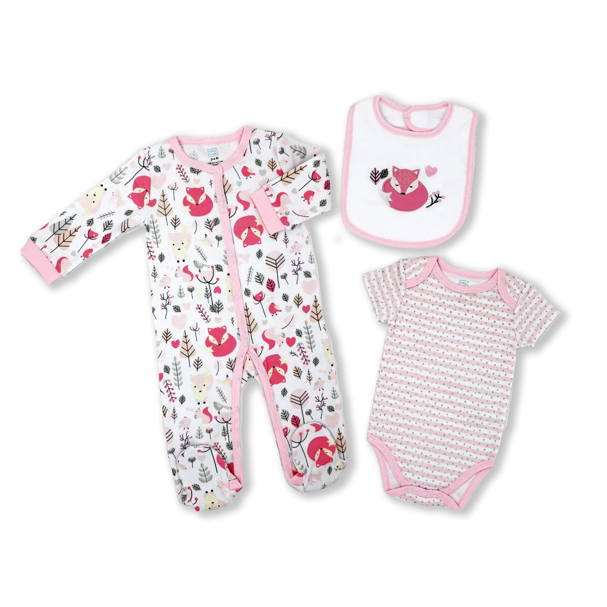 Fox and Friends Baby Bodysuit Set