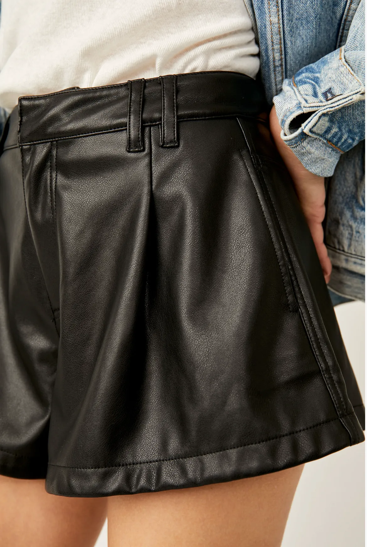 Free People We The Free Free Reign Vegan Shorts in Black 2