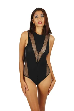 French Kiss Black Mesh Bodysuit