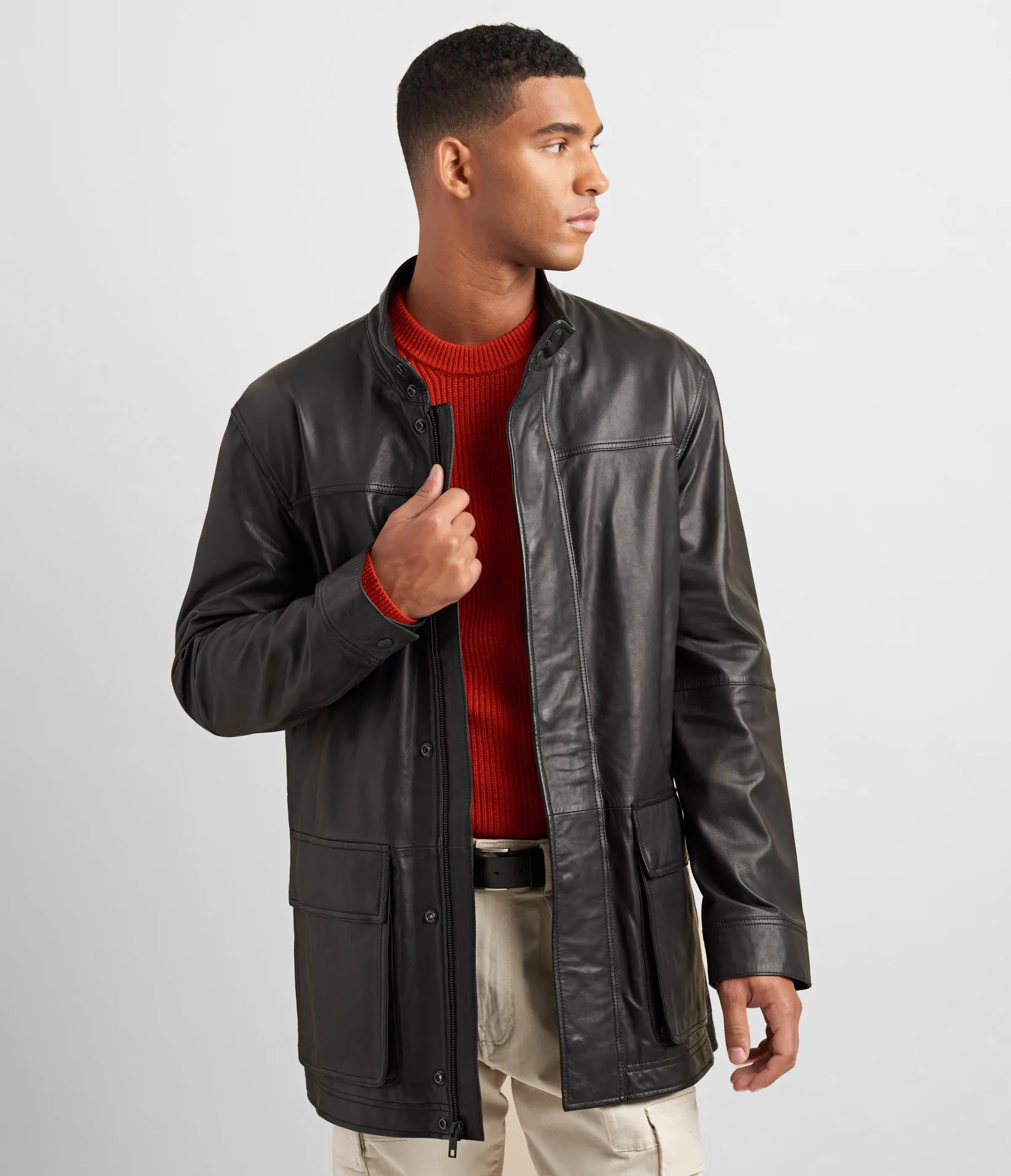 Genuine Leather Car Coat