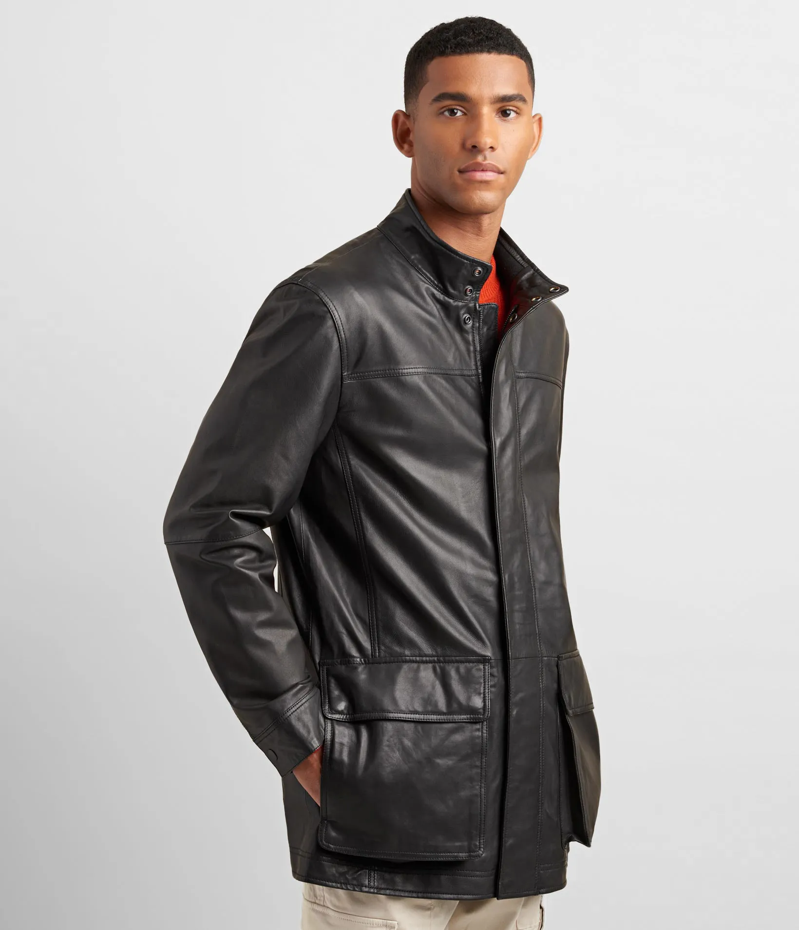 Genuine Leather Car Coat