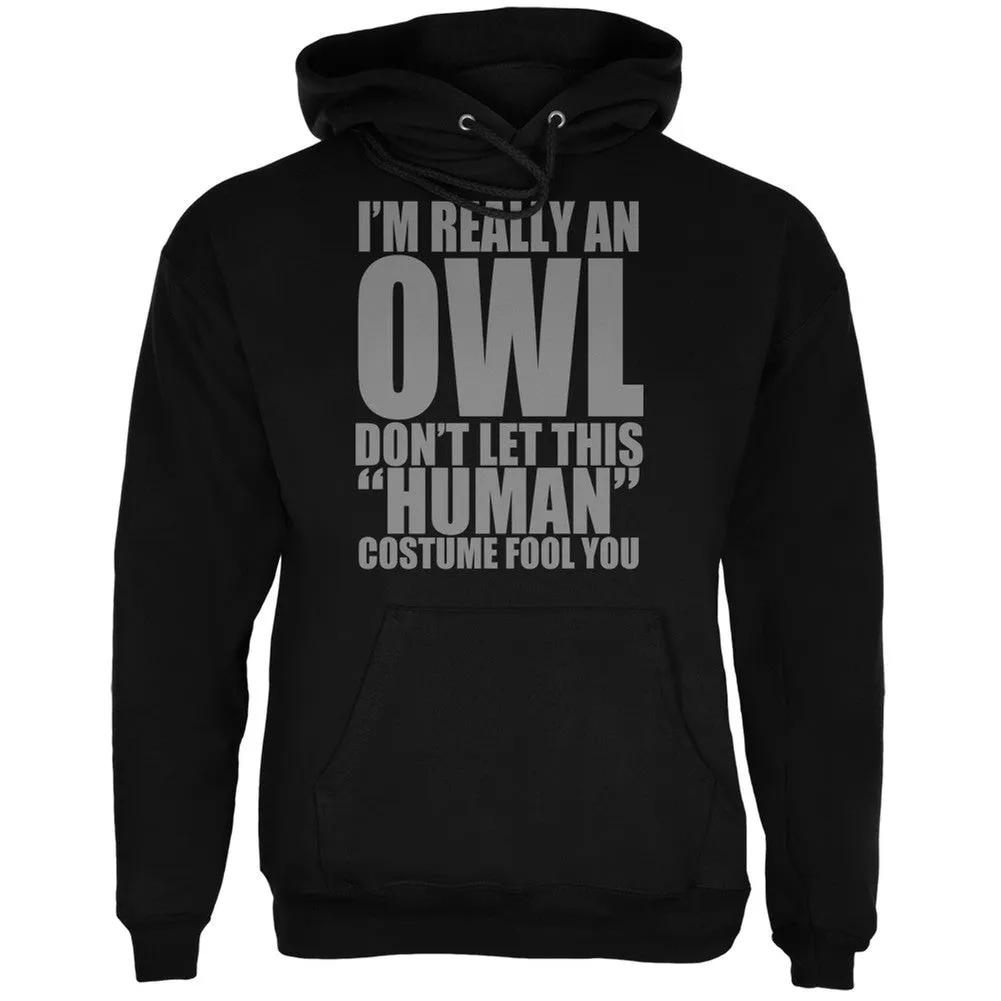 Halloween Human Owl Costume Black Adult Hoodie