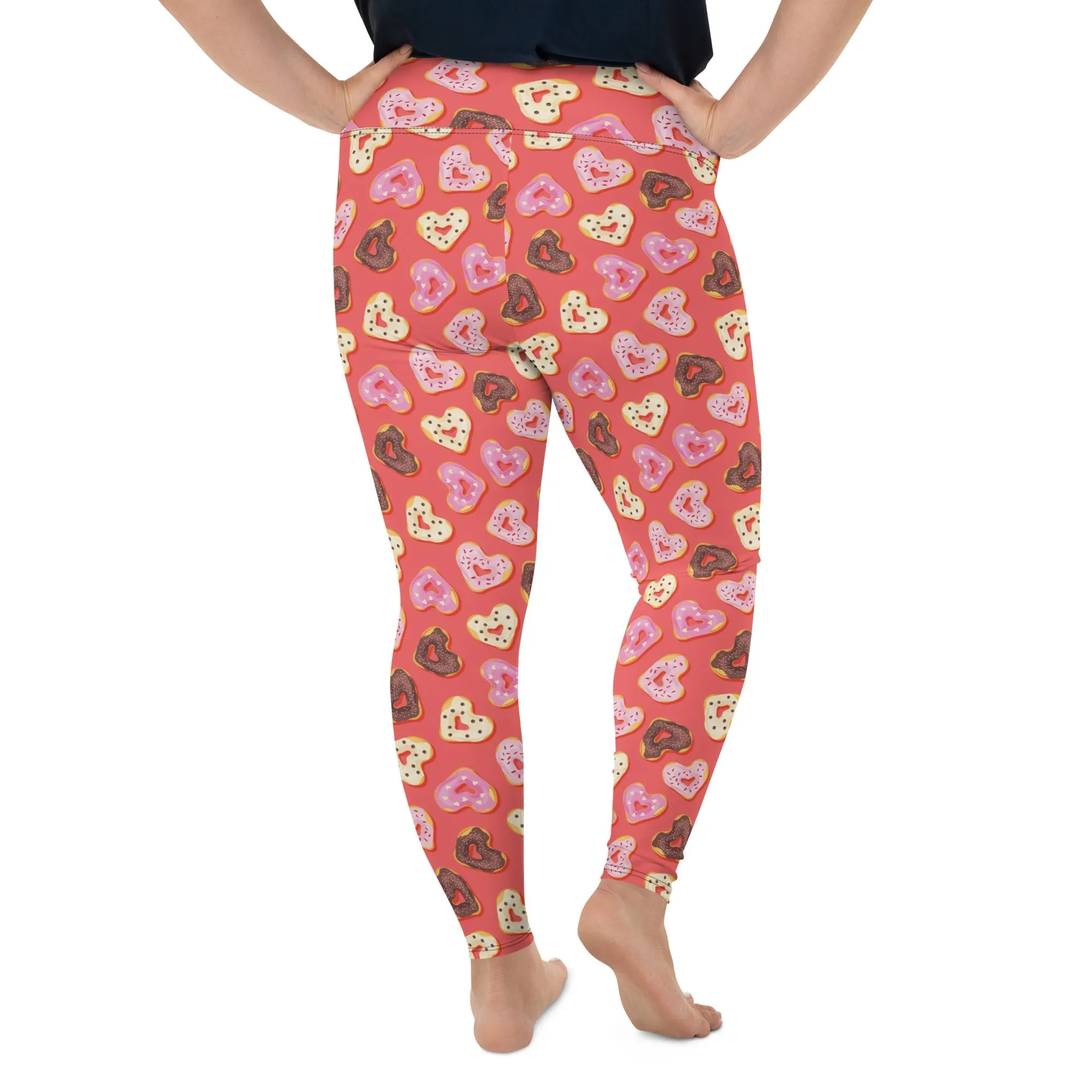 Heart Doughnuts Plus Size Leggings