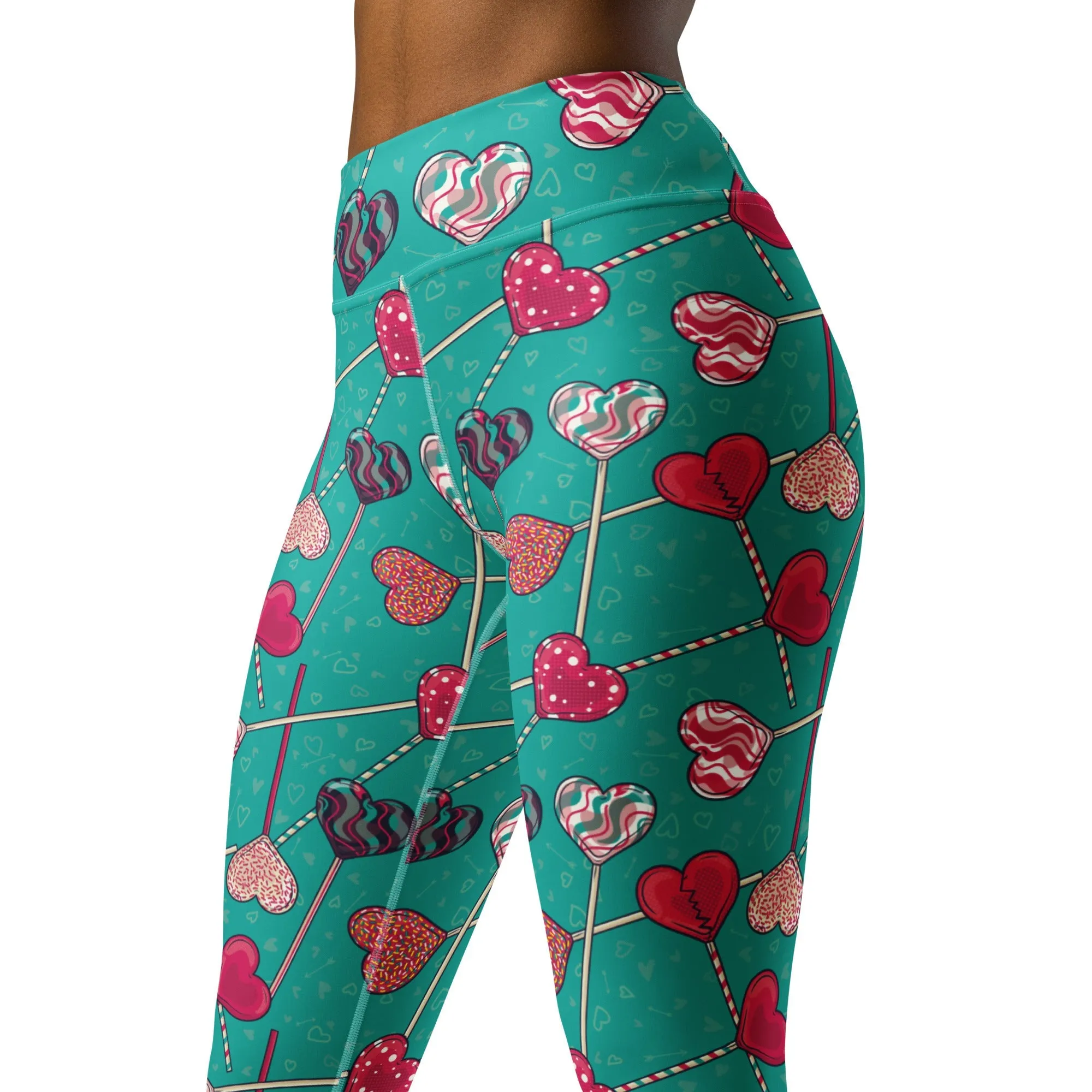 Heart Lollipop Yoga Leggings