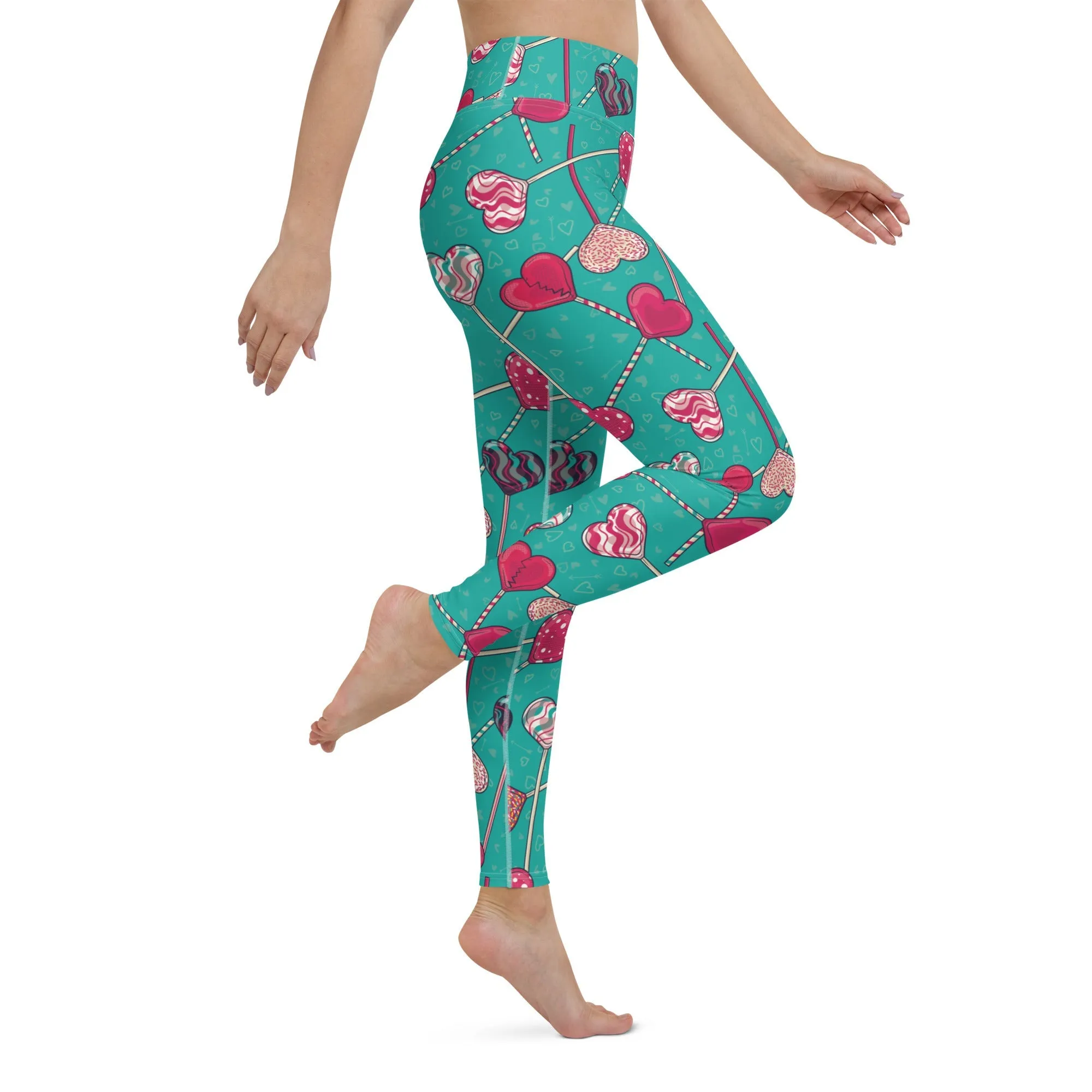 Heart Lollipop Yoga Leggings