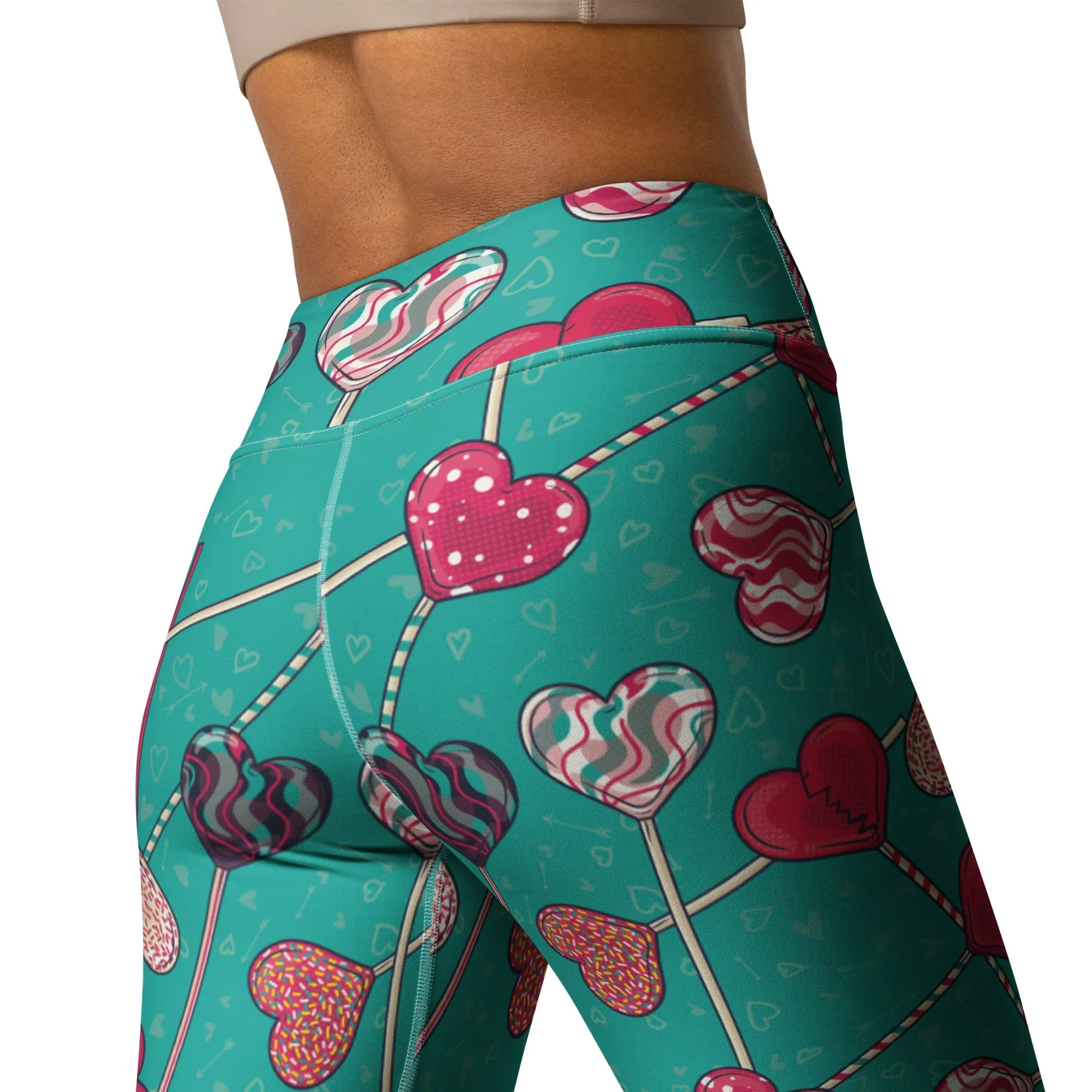 Heart Lollipop Yoga Leggings