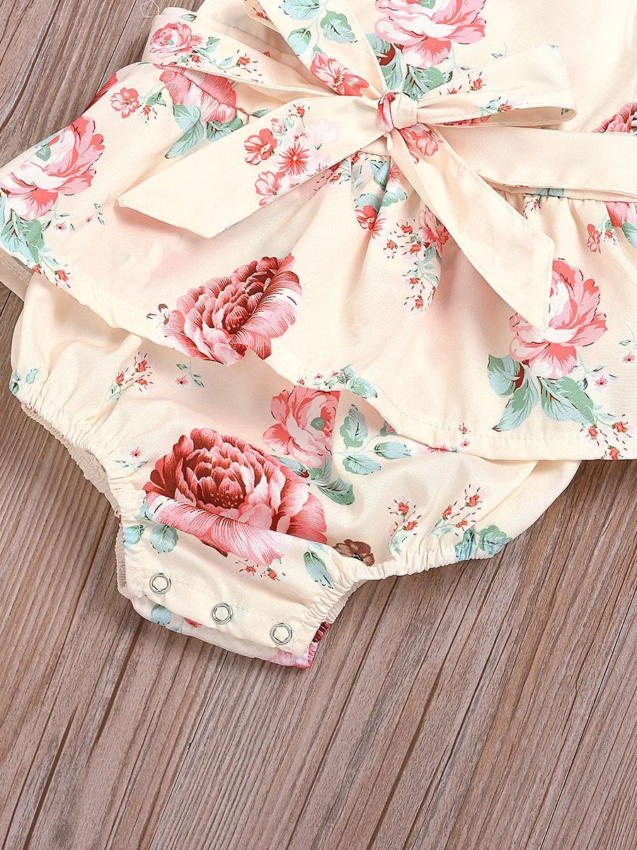 High Summer Onesie Flower Bow Baby Girl Bodysuit