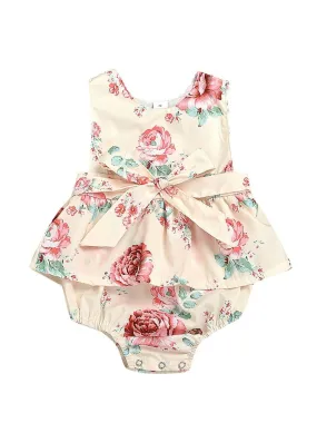 High Summer Onesie Flower Bow Baby Girl Bodysuit