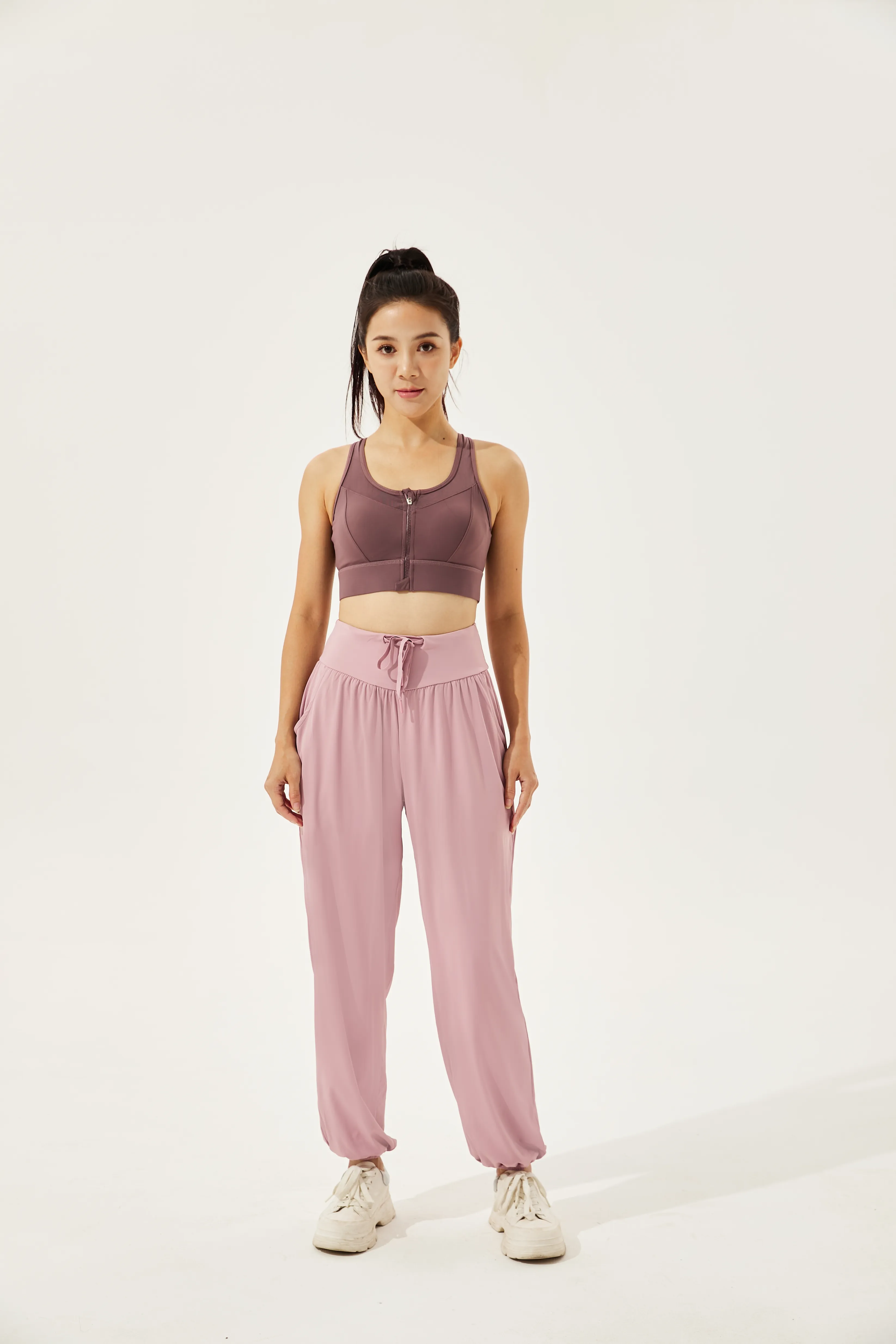 High-Waist Silky Boho Joggers With Cuffs