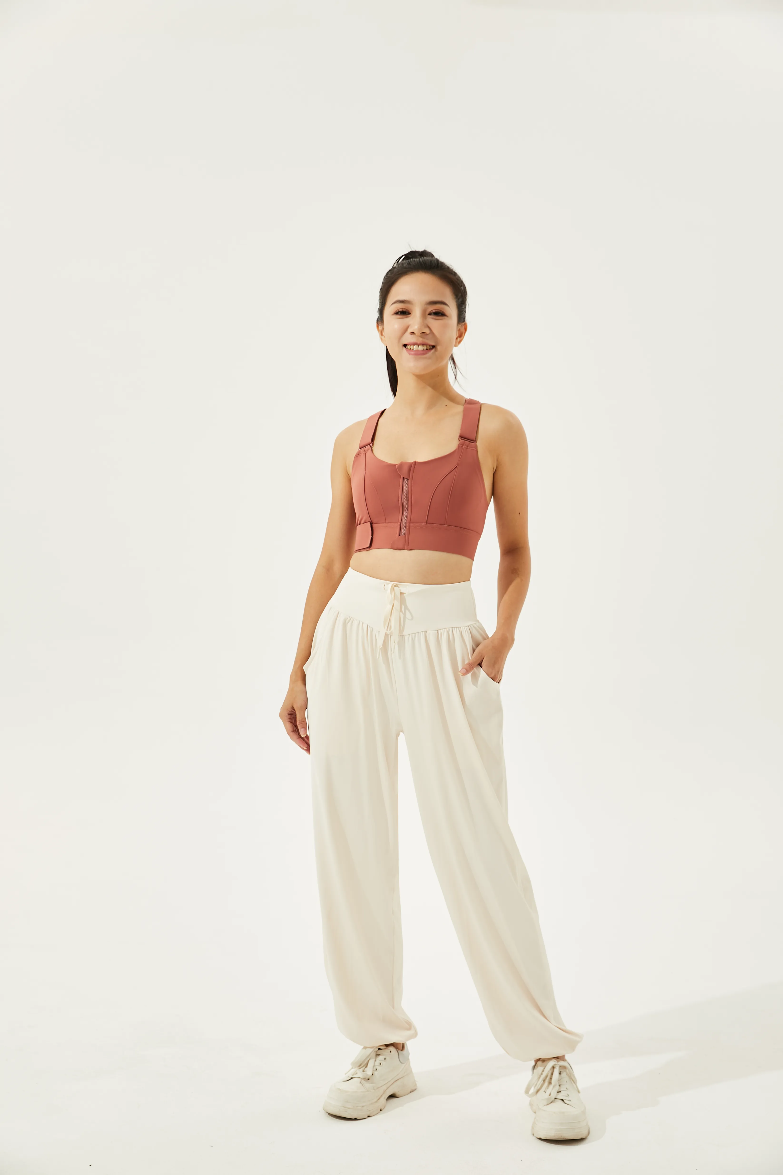 High-Waist Silky Boho Joggers With Cuffs