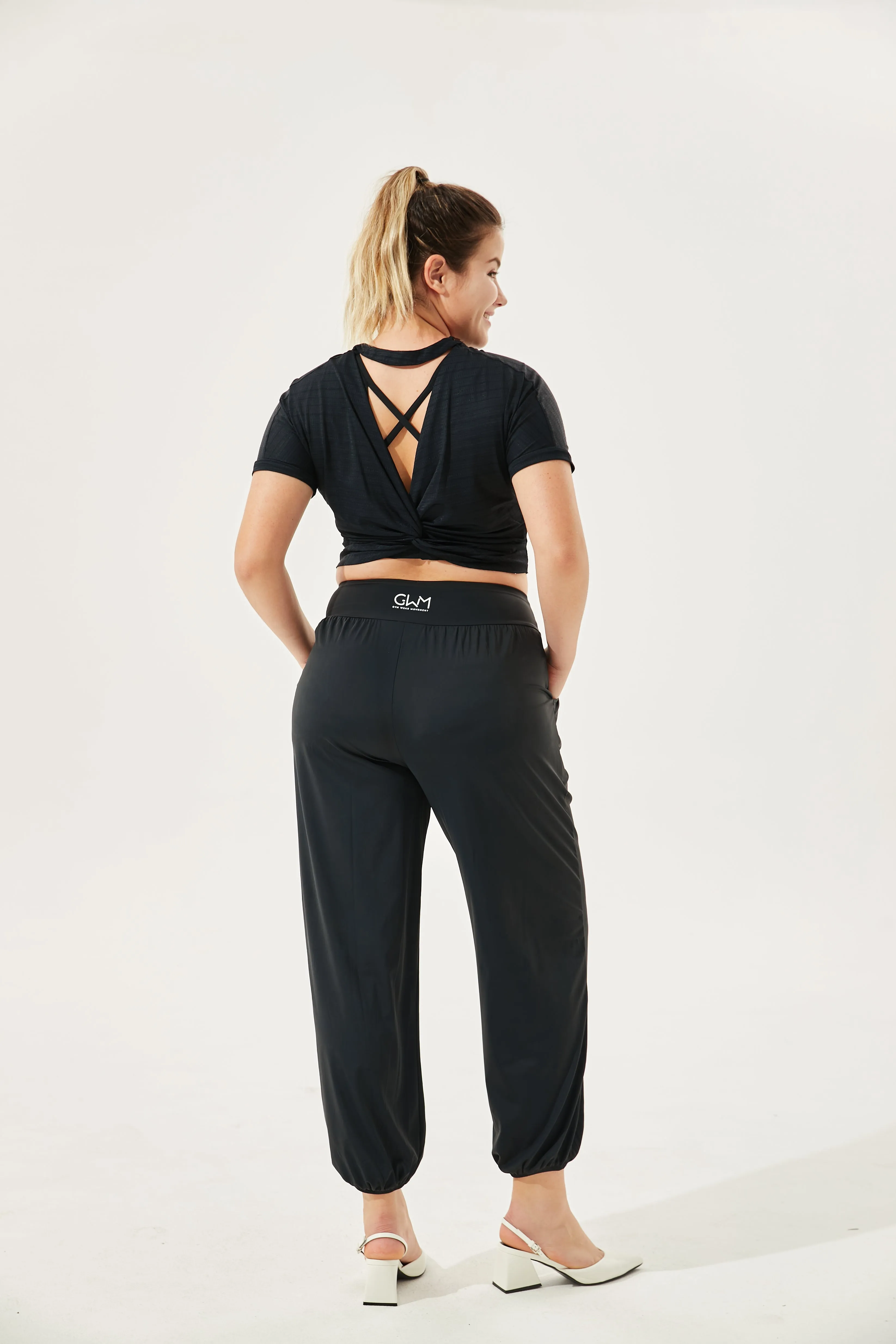 High-Waist Silky Boho Joggers With Cuffs