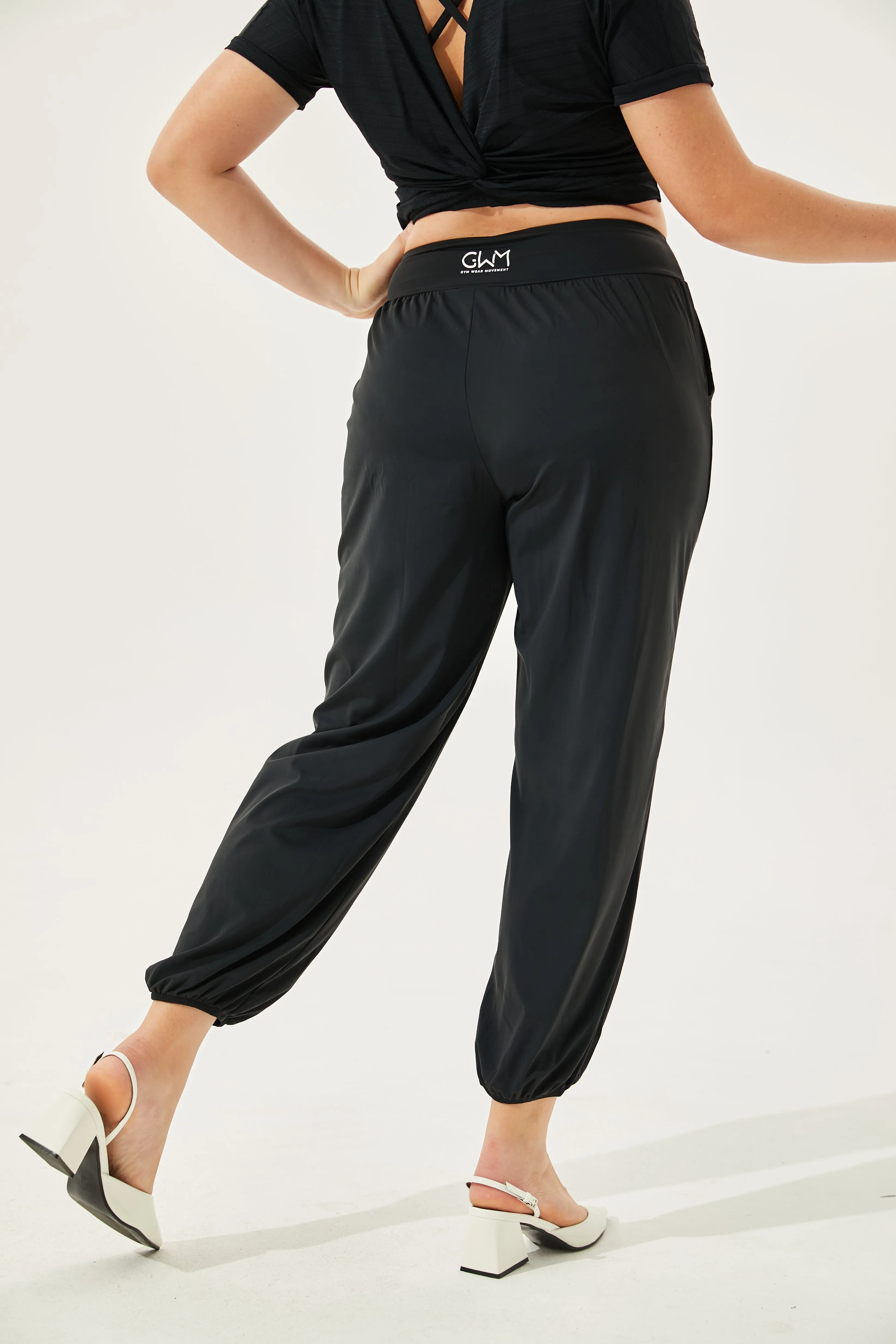 High-Waist Silky Boho Joggers With Cuffs