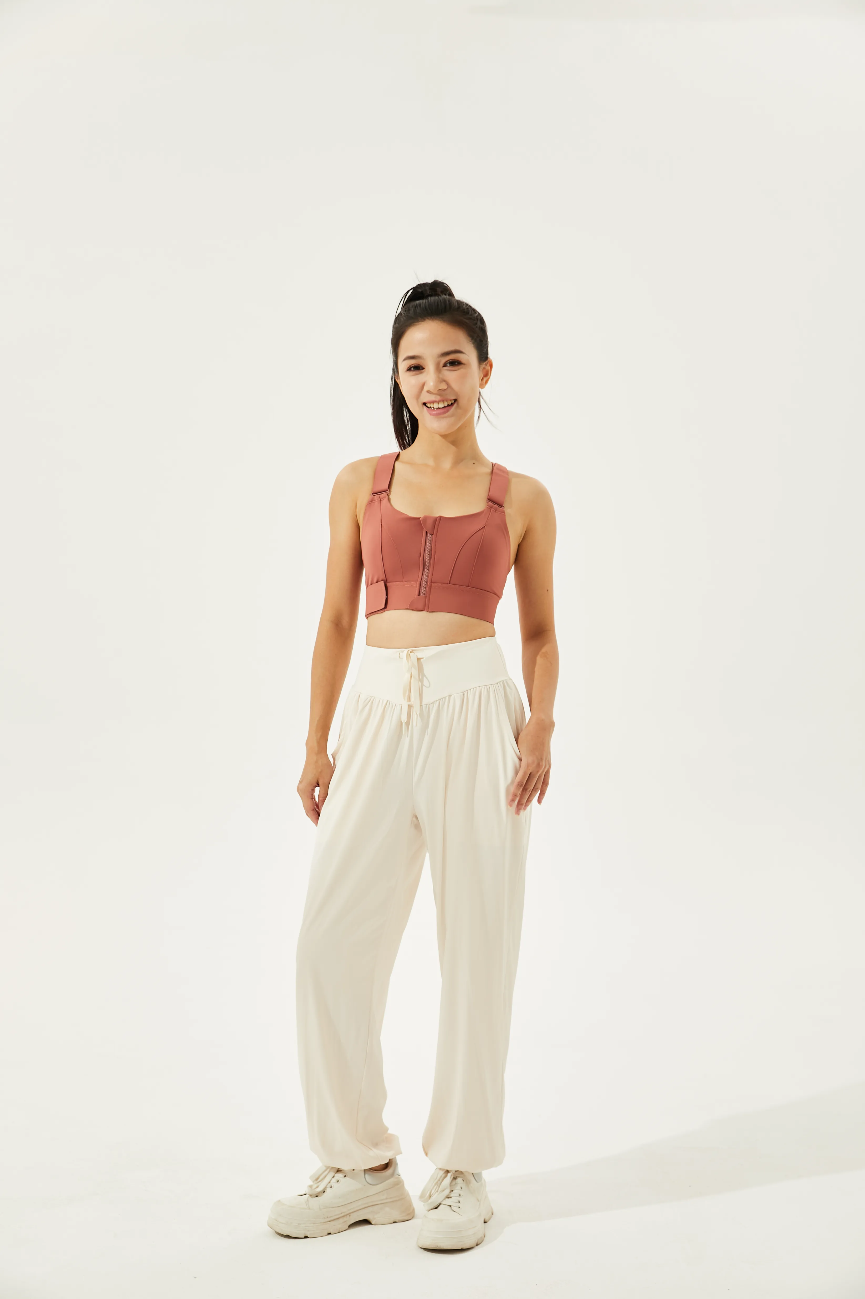 High-Waist Silky Boho Joggers With Cuffs