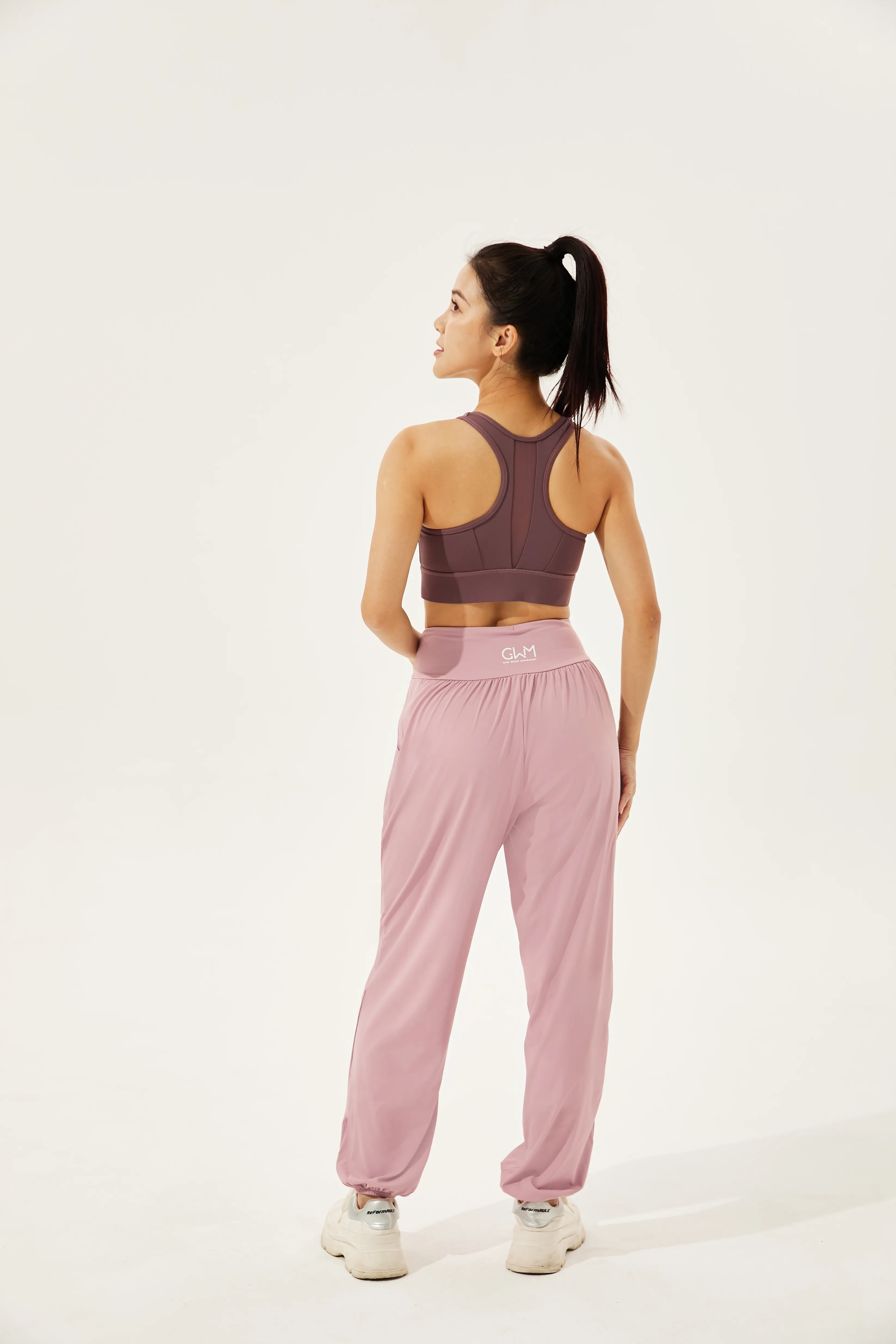 High-Waist Silky Boho Joggers With Cuffs