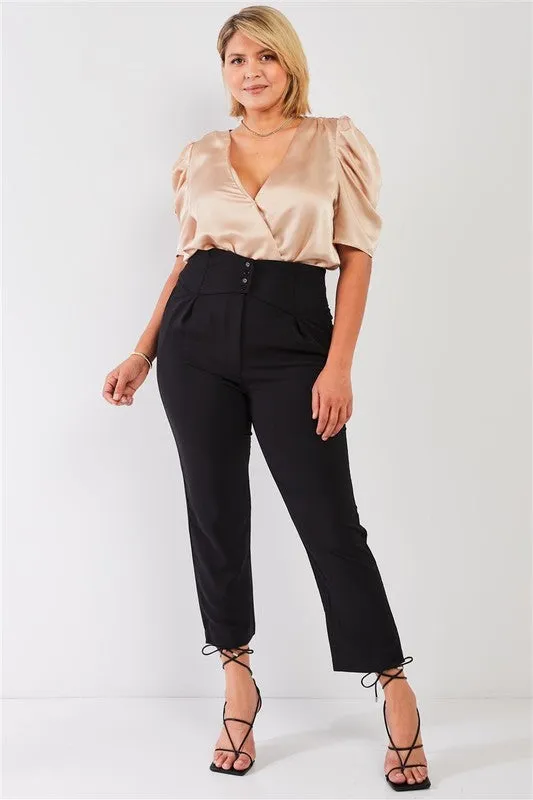 High Waisted Classic Pegged Formal Pants