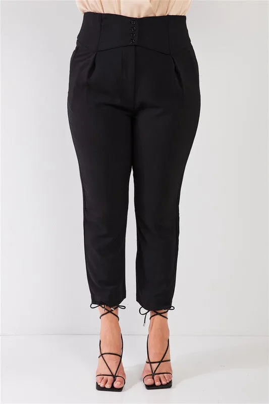 High Waisted Classic Pegged Formal Pants