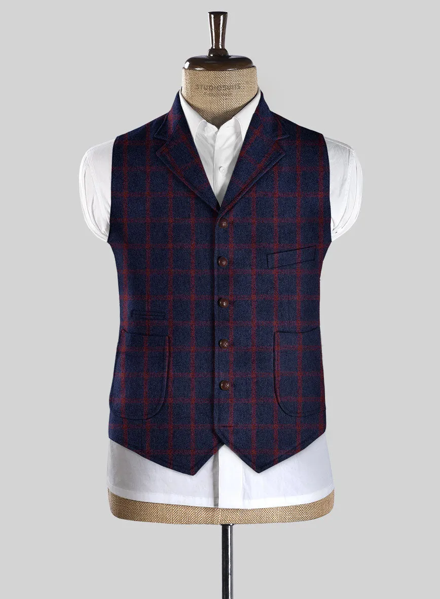 Highlander Heavy Blue Check Tweed Hunting Vest