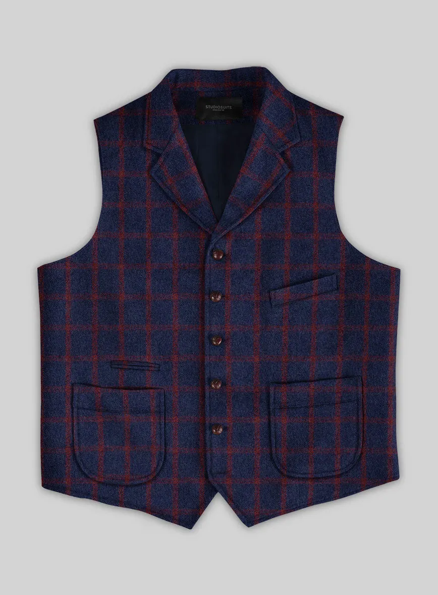 Highlander Heavy Blue Check Tweed Hunting Vest