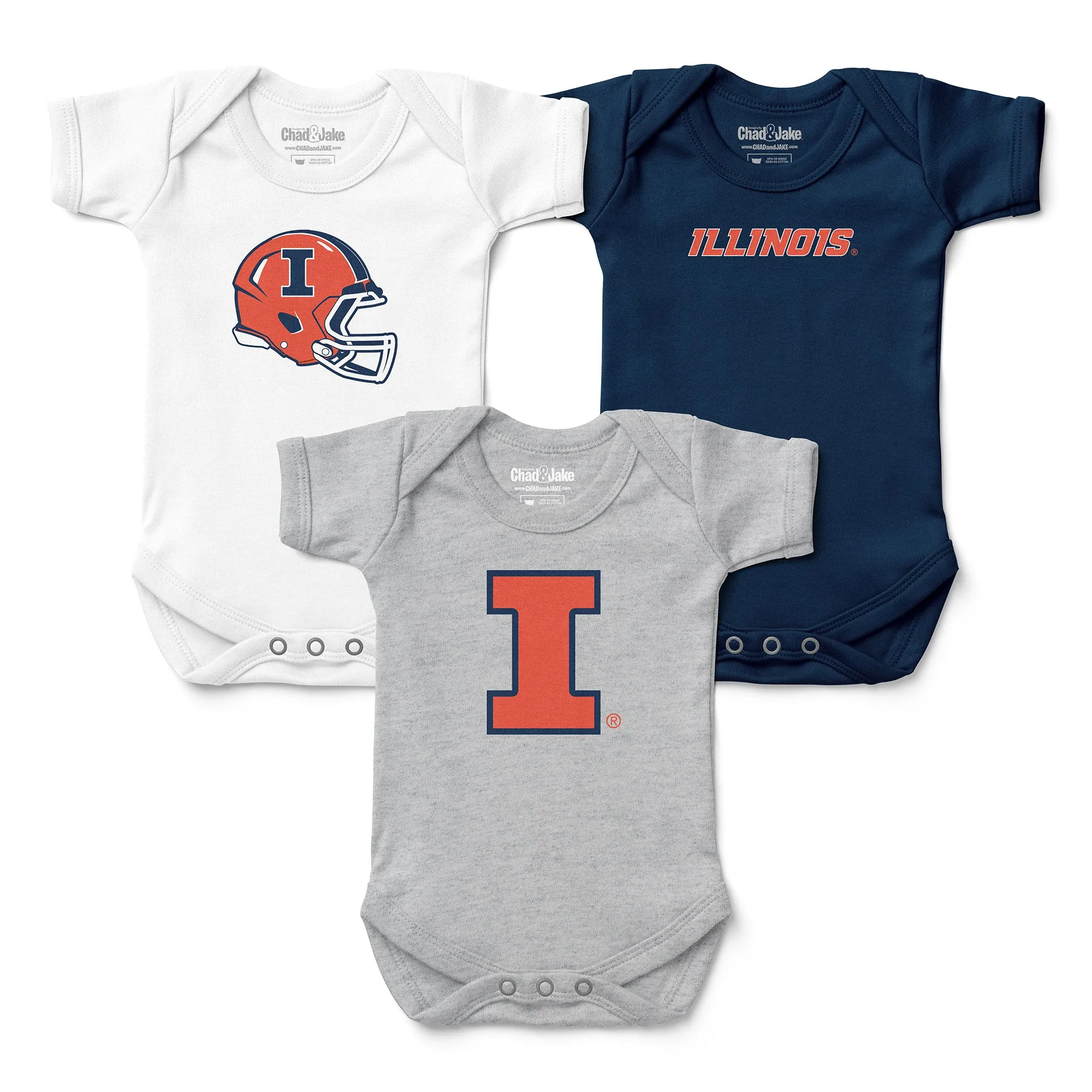 Illinois Fighting Illini 3-Pack Bodysuit