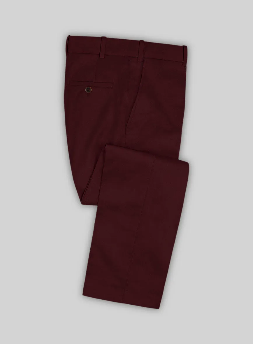 Italian Wine Cotton Stretch Pants