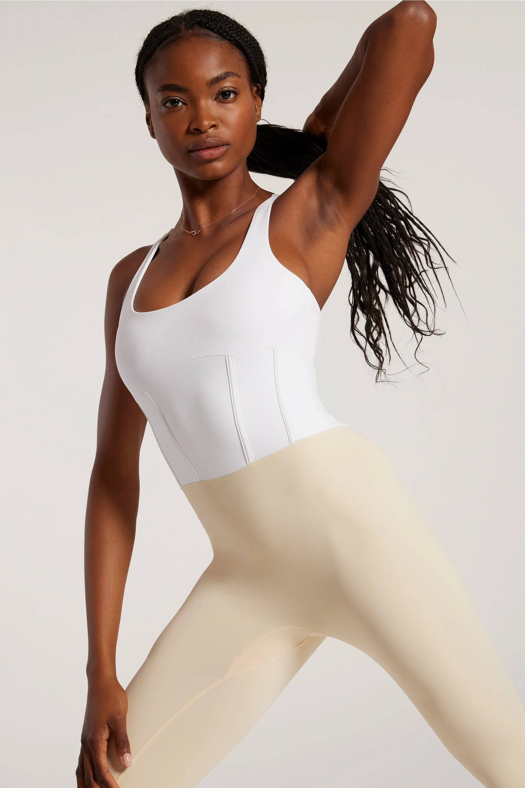 Ithaca Bustier Bodysuit - White/creme